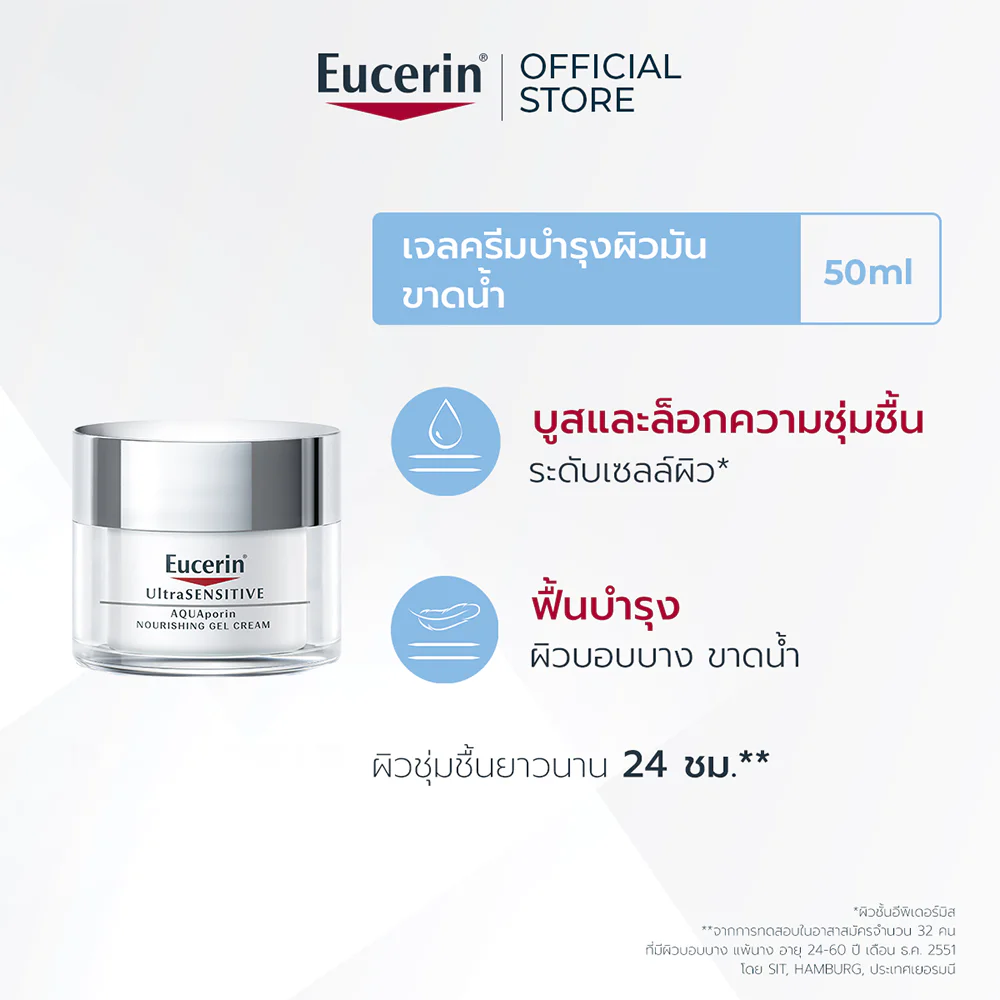 Eucerin Ultrasensitive Aquaporin Nourishing Gel — цвет кремовый, Gel Cream, 50 мл