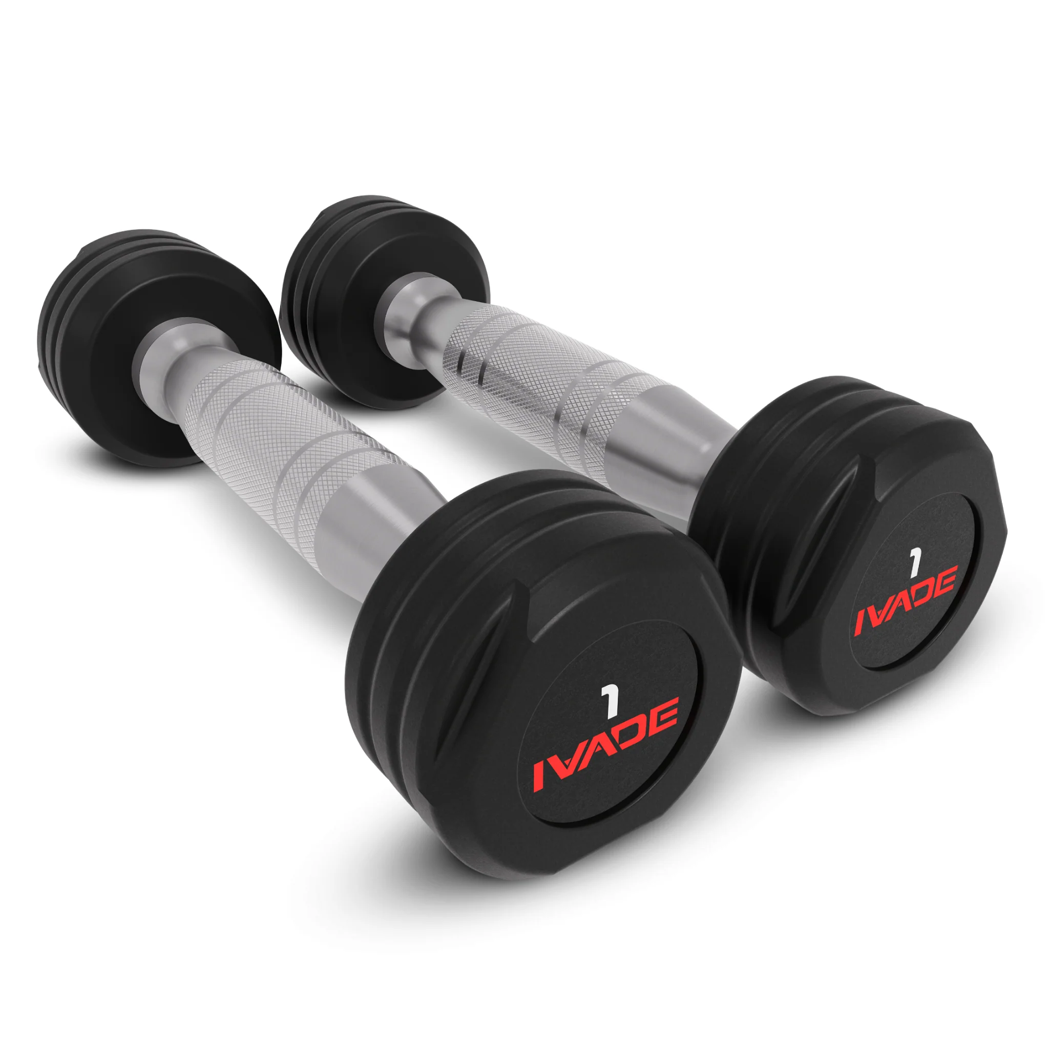 ดัมเบล STUDIO หุ้มยาง IVADE (MD2123) - Black - 10KG x 2 ชิ้น