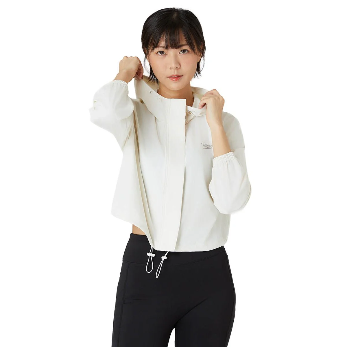 Женская куртка Speedo Crop Zip Long Sleeve — цвет белый, размер 2XL (UK SIZE)