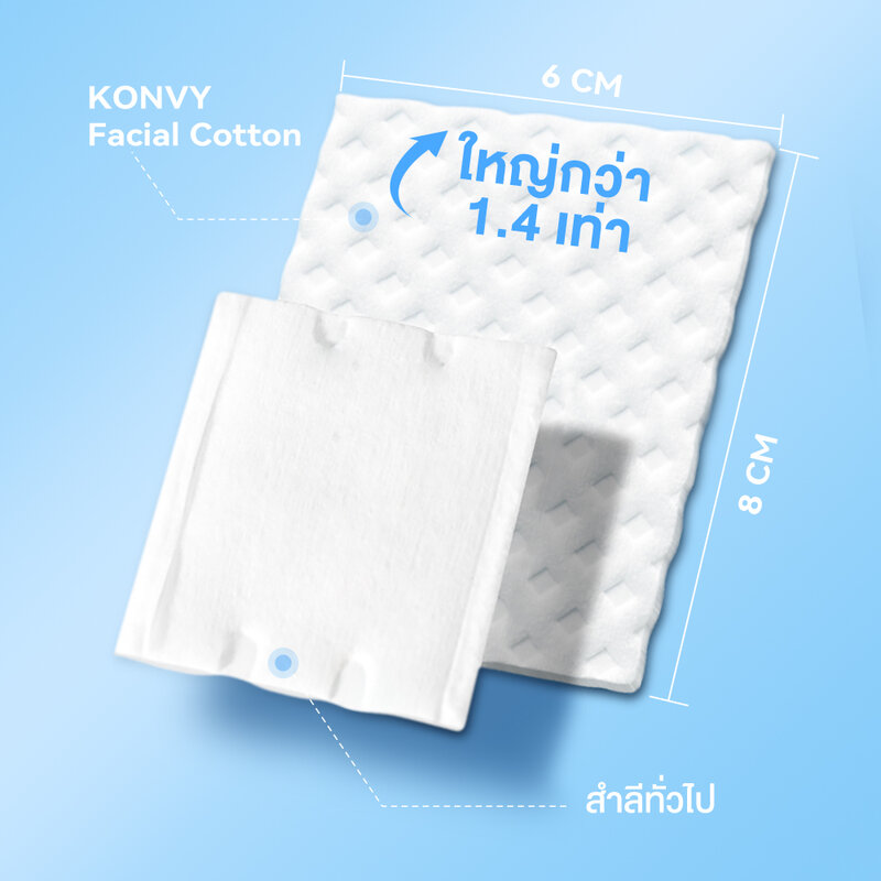 [Buy 4 Get 1] Konvy Facial Cotton — 150pcs x 5 boxes, 150pcs