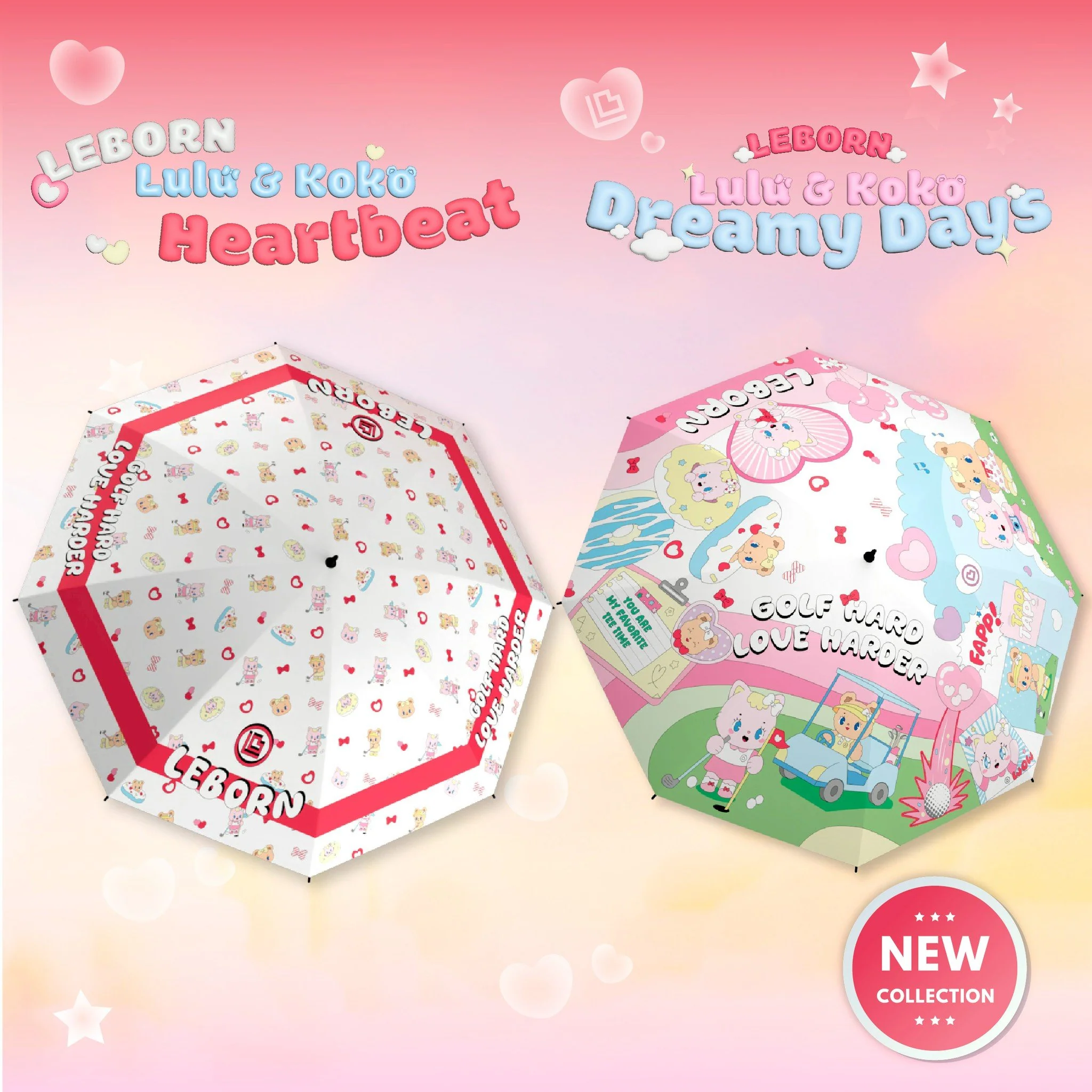 LEBORN ร่มกอล์ฟ MINI [30 นิ้ว] รุ่น Lulu&Koko - Multi color - 30 INCES - Dreamy Days