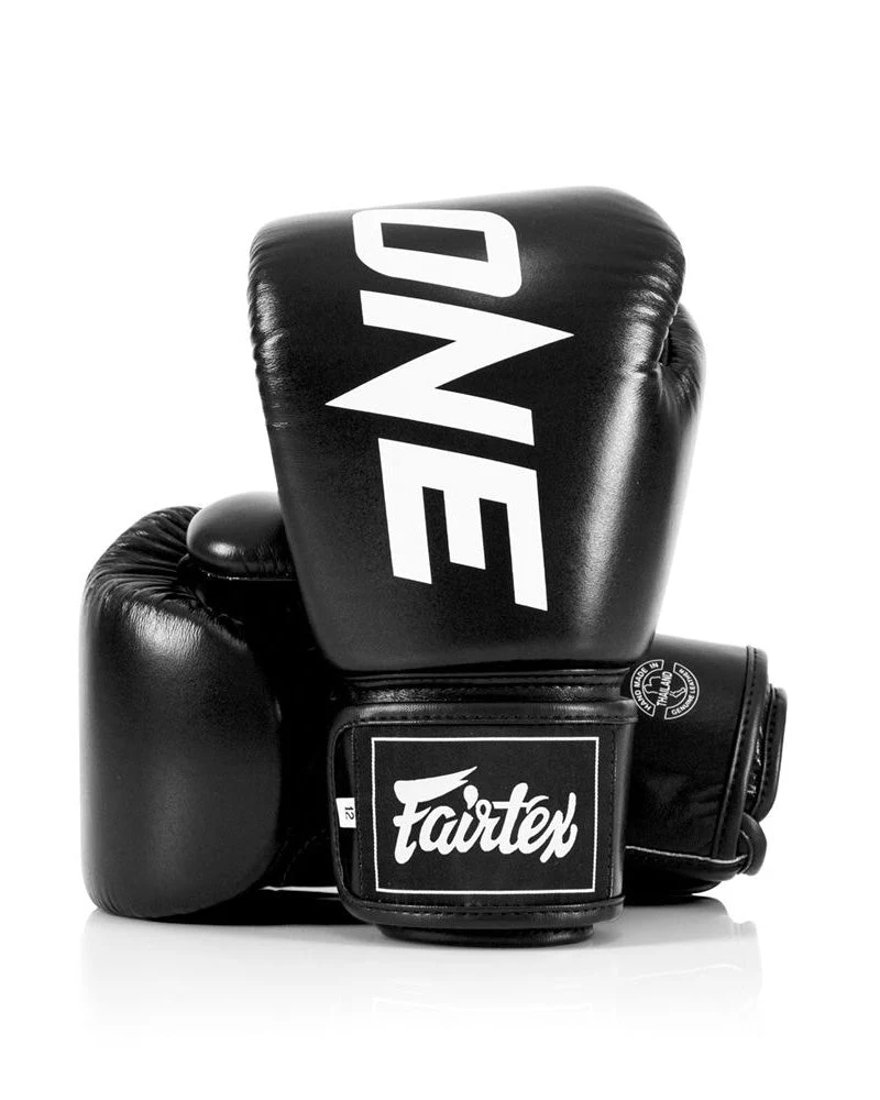 ONE X Fairtex Boxing Gloves - Black - Black - 10 oz