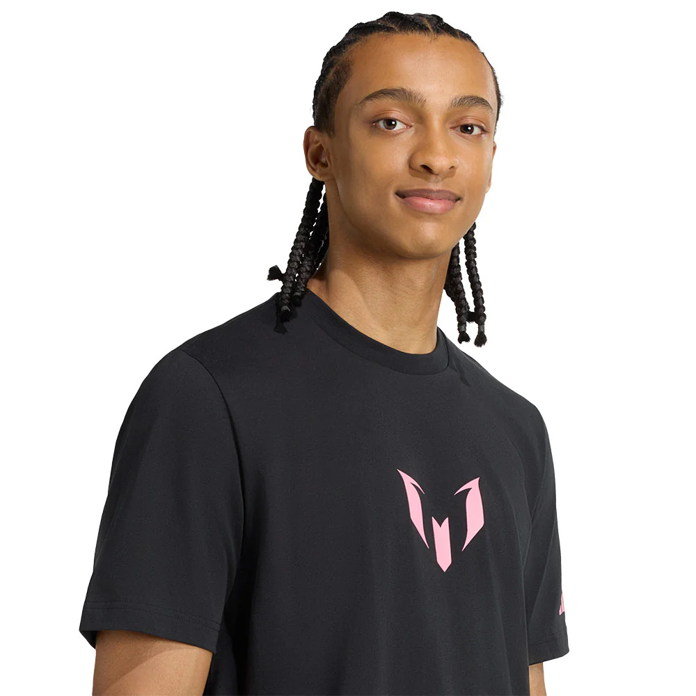 ADIDAS Messi Graphic Men's Football T-Shirt - Black - L (UK SIZE)