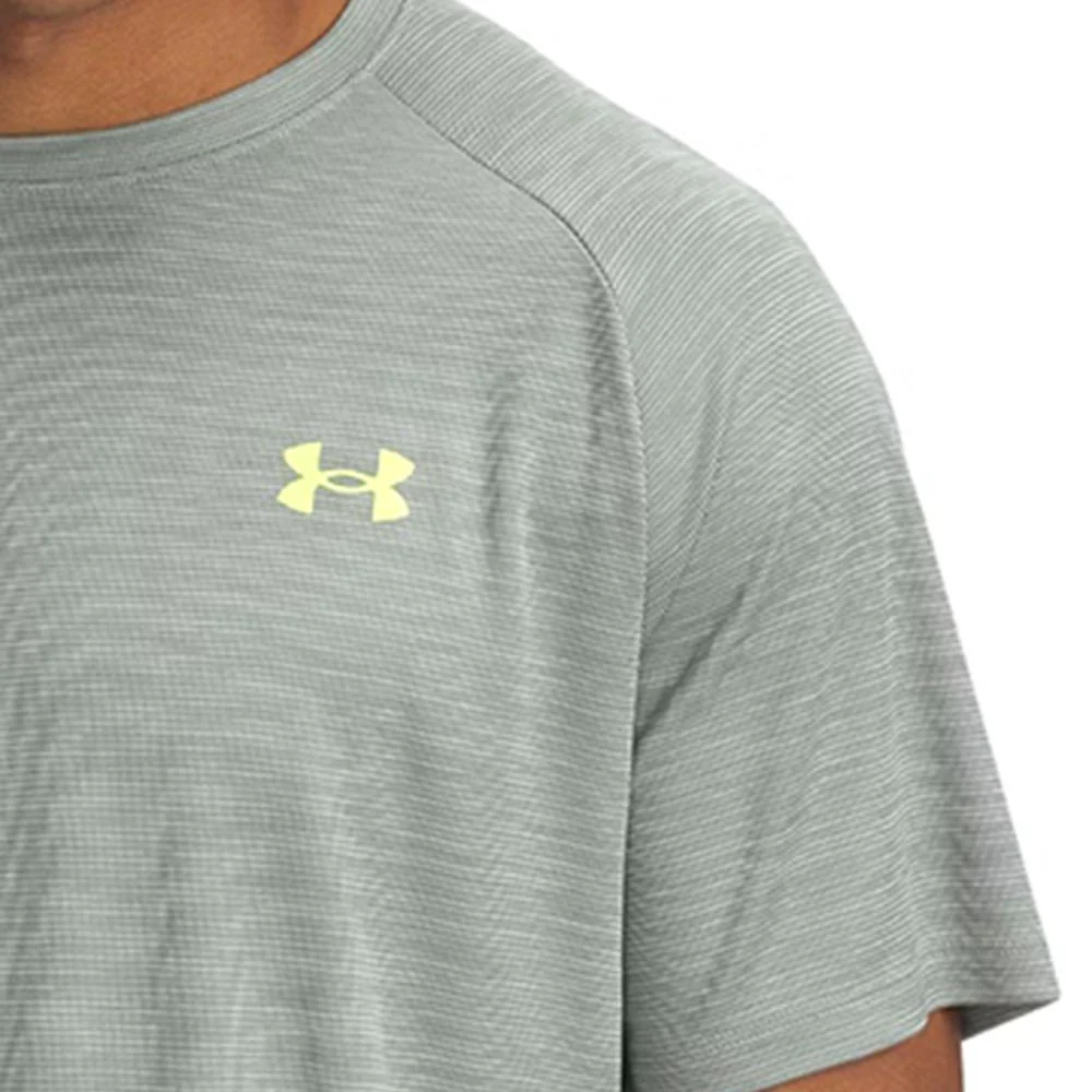 Мужская тренировочная футболка Under Armour Tech™ Textured — цвет зеленый, размер L (американский размер)