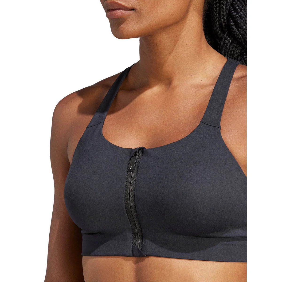 ADIDAS TLRD Impact Luxe High-Support Zip Women's Sports Bra - Black - 75 A