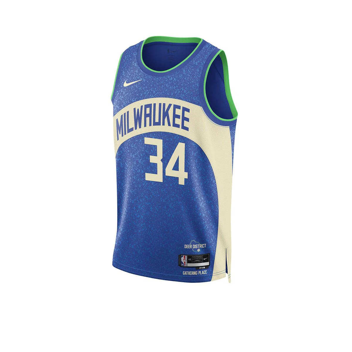 NIKE Men's Giannis Antetokounmpo Milwaukee Bucks City Edition 2023/24 Basketball Jersey - Blue - 2XL (US SIZE)