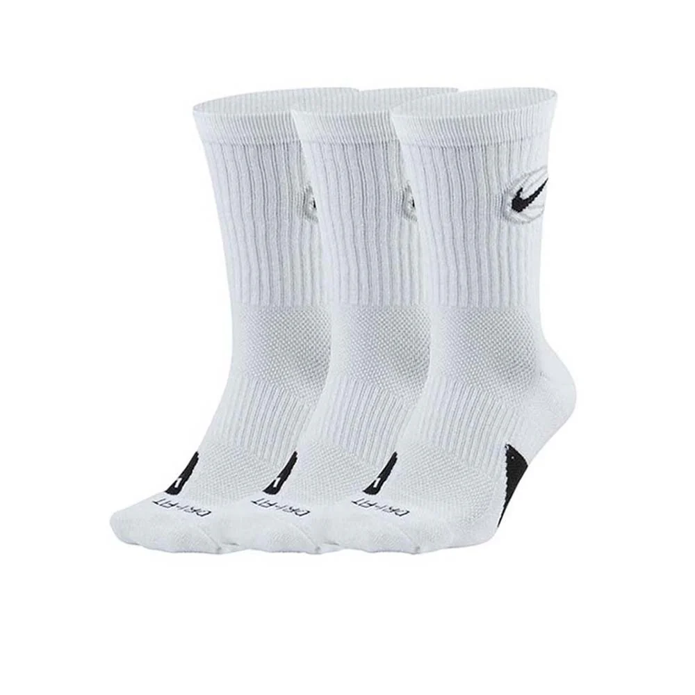 NIKE Everyday Crew (3 Pairs) Men's Basketball Socks - White - XL (US SIZE)
