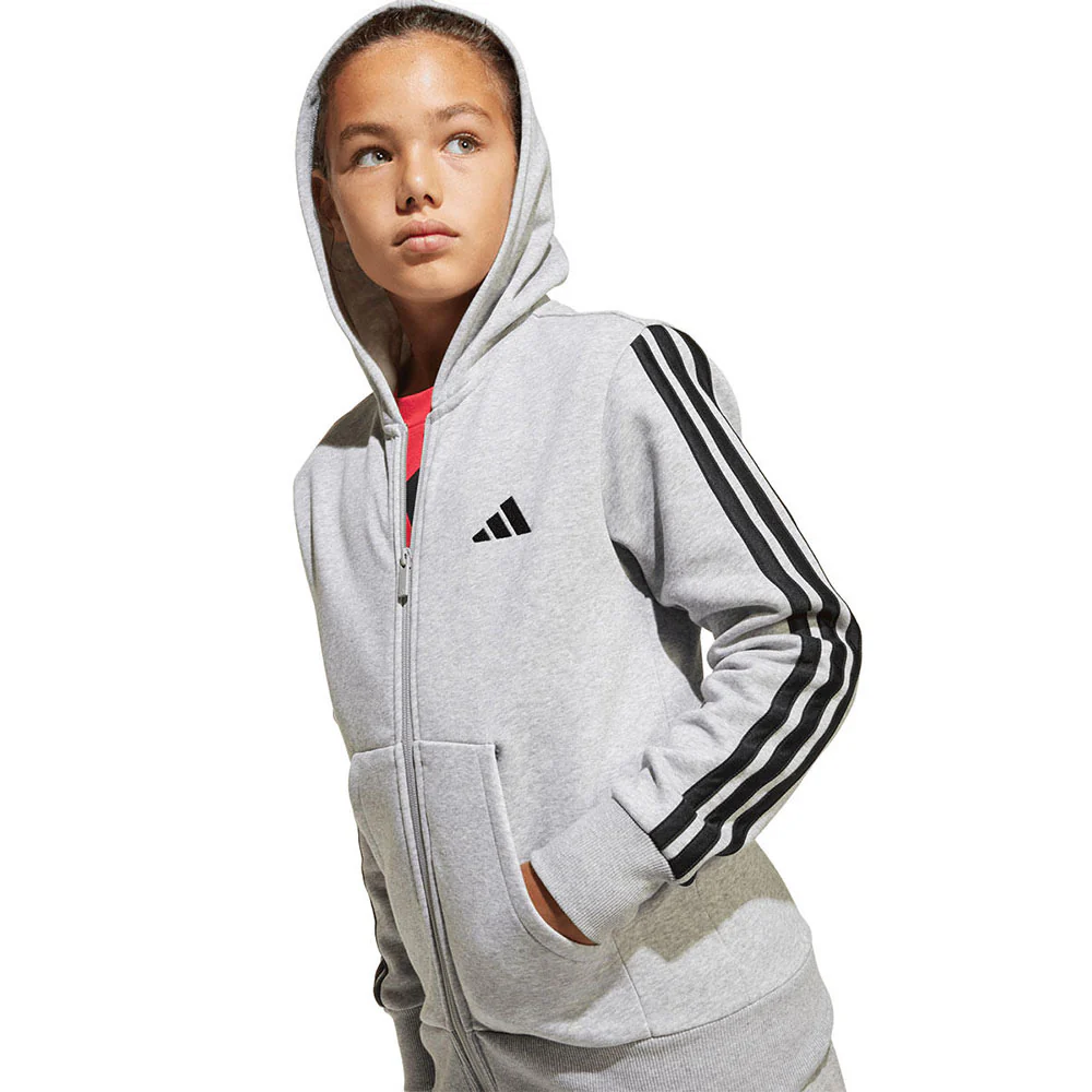 ADIDAS Essentials Full-Zip Kids Hoodie - Grey - 128 CM