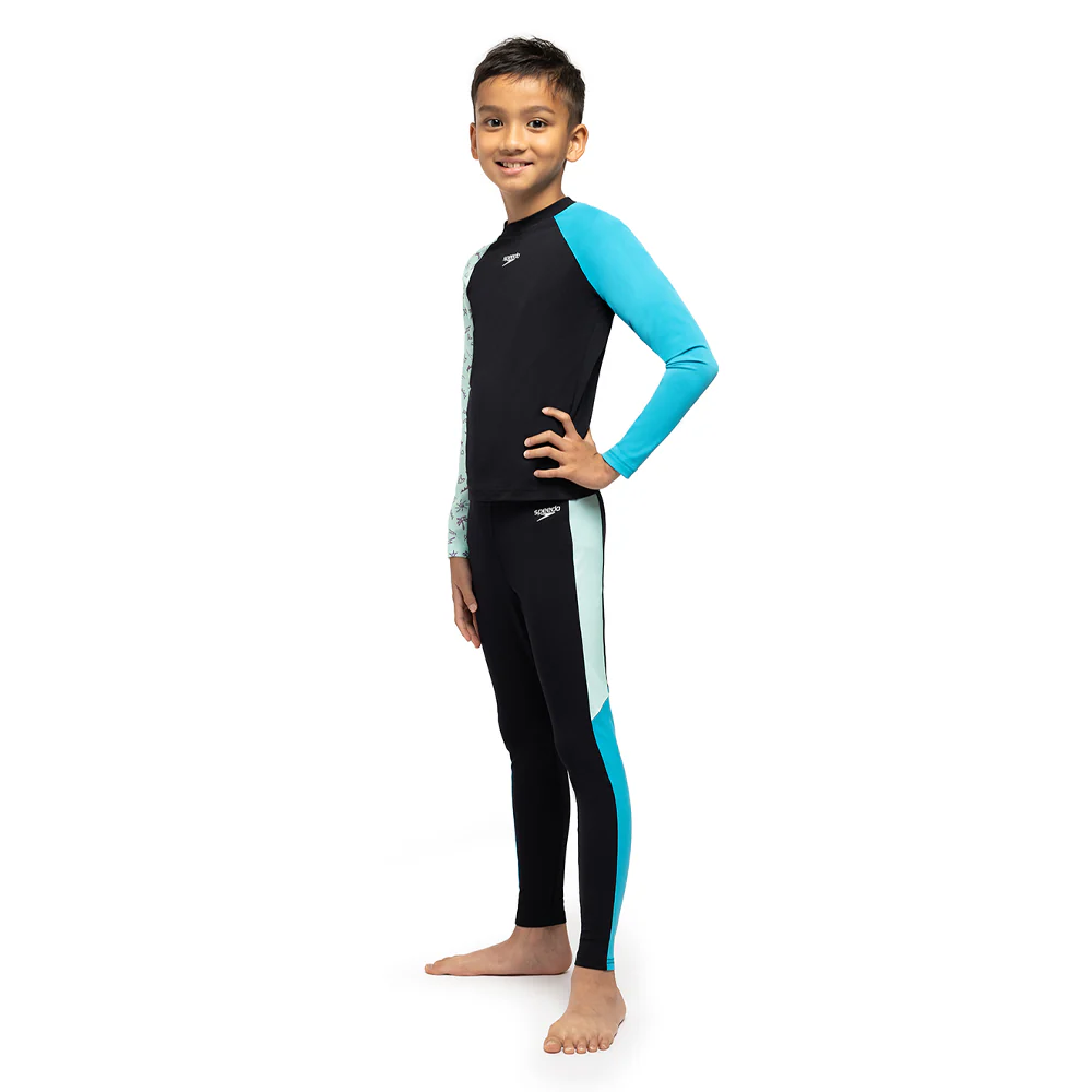 SPEEDO Splash & Learn 2.0 Long Sleeve Boys Rashguard - Black - 11-12 YEARS