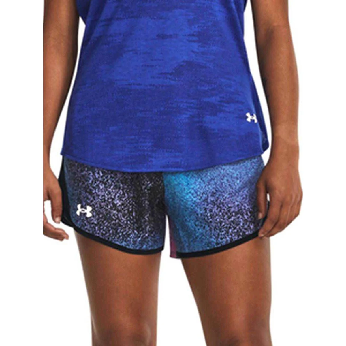 UNDER ARMOUR Fly-By 2.0 Printed Women's Running Shorts - Blue - L (US SIZE)