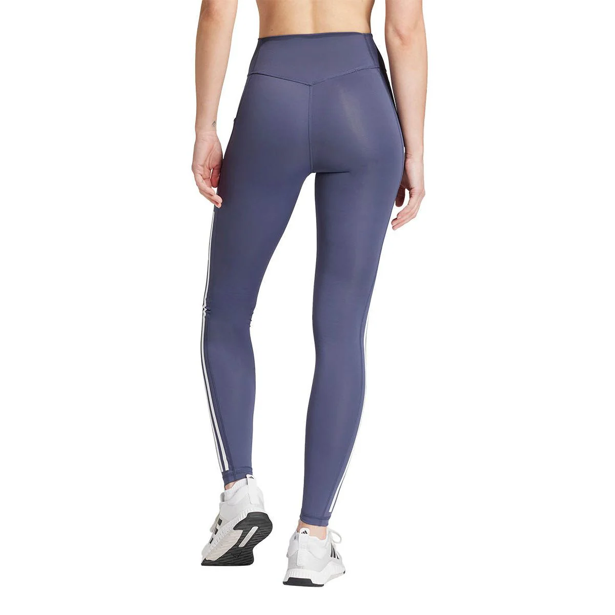 ADIDAS Optime 3-Stripes Full-Length Women's Training Pants - Blue - 2XL (ASIAN SIZE)