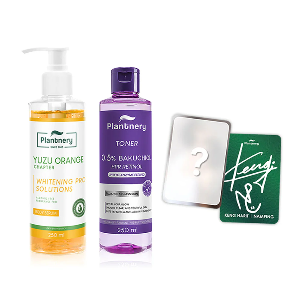 Plantnery Yuzu Body Serum 250ml + Retinol Toner 250ml [Free! Plantnery x KENG NAMPING 1pc]