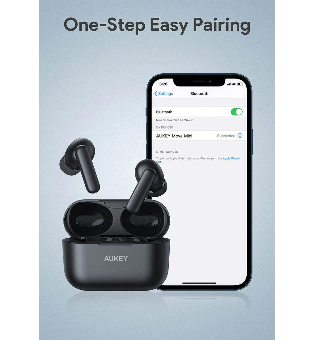 AUKEY EP-M1 Wireless Earphone - Black - ONE SIZE