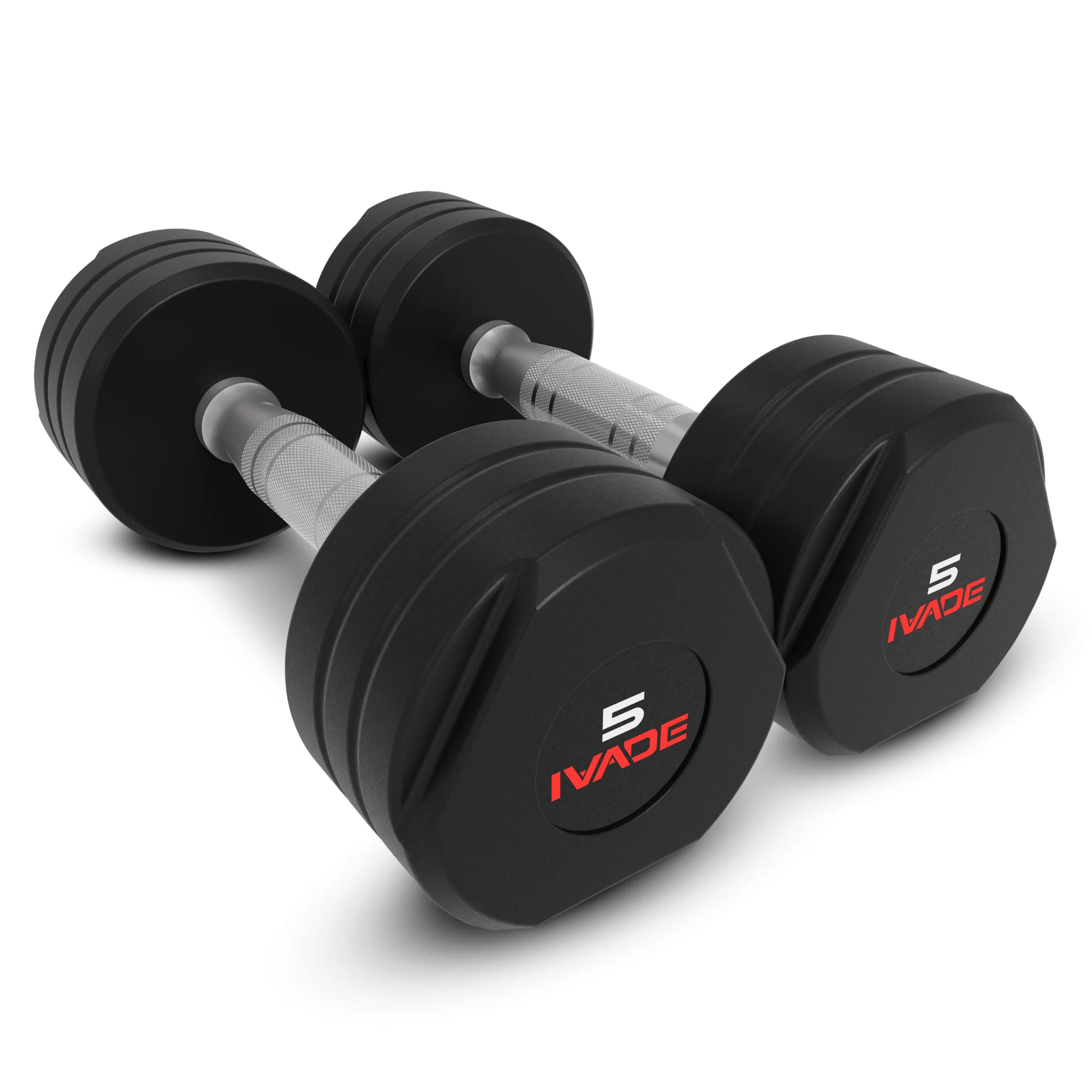 ดัมเบล STUDIO หุ้มยาง IVADE (MD2123) - Black - 10KG x 2 ชิ้น