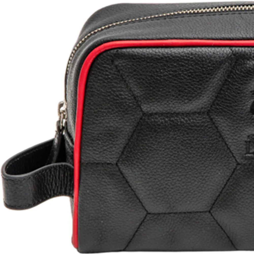 LFC Black Leather Unisex Washbag - Black - ONE SIZE