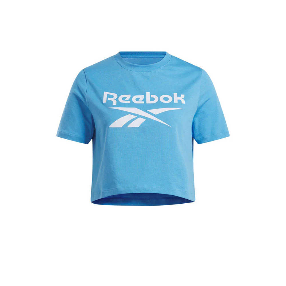 REEBOK Identity Crop Women's Training T-Shirt - Blue - L (US SIZE)
