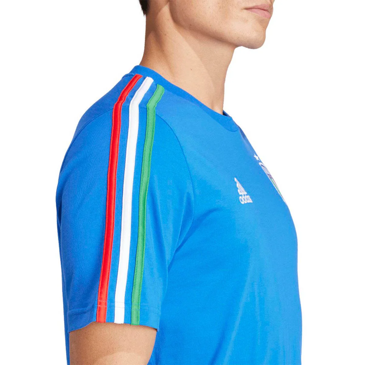 ADIDAS Italy DNA 3-Stripes Men's Football T-Shirt - Blue - 2XL (UK SIZE)