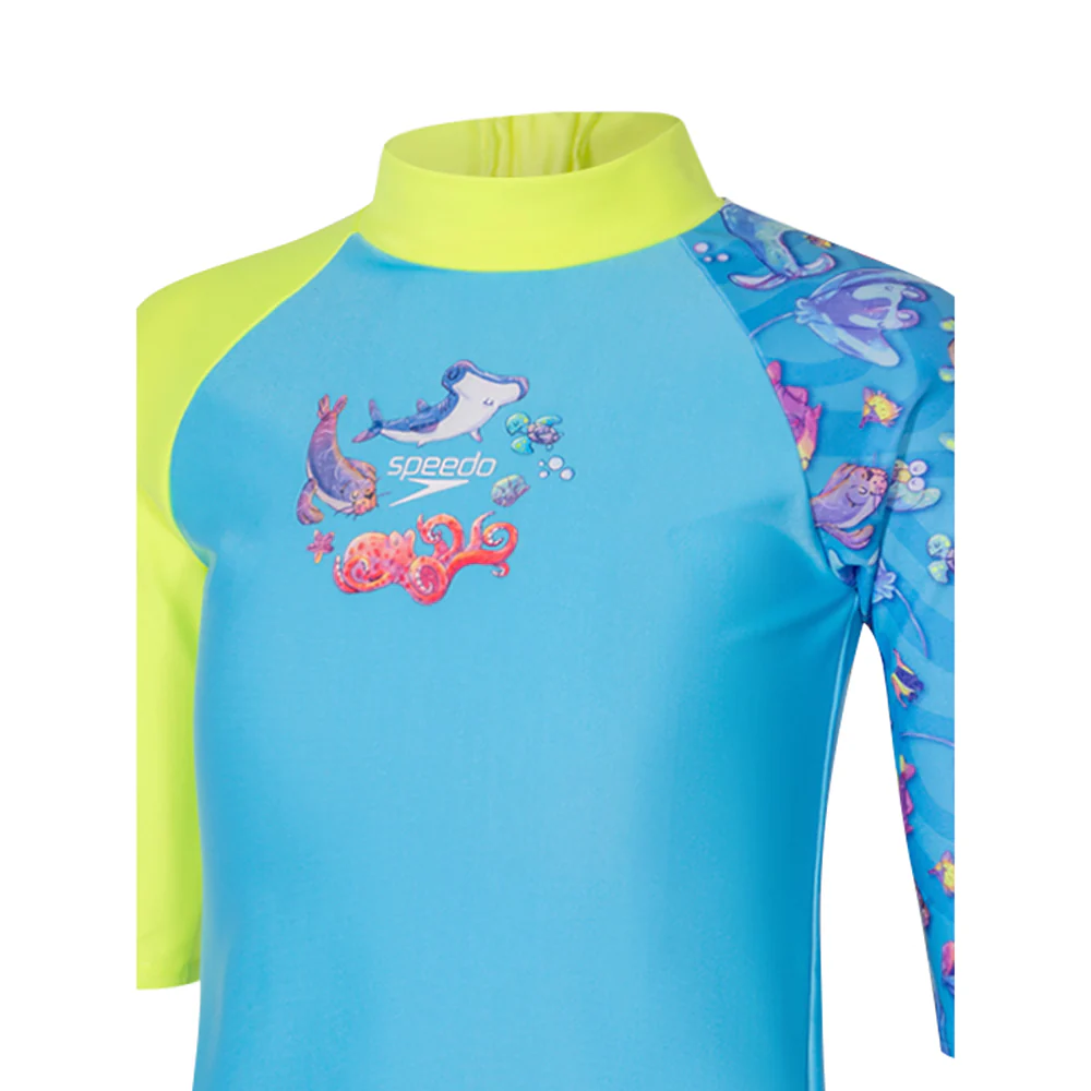 SPEEDO Digital Long Sleeve Boys Rashguard - Blue - 2 YEARS