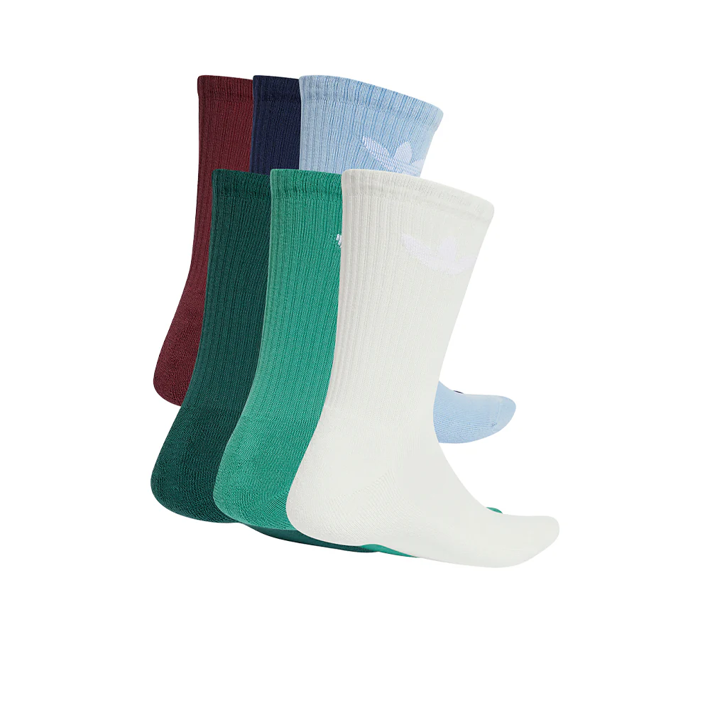 ADIDAS ORIGINALS Trefoil Cushion Crew Unisex Socks (6 Pairs) - Multi Color - L (US SIZE)
