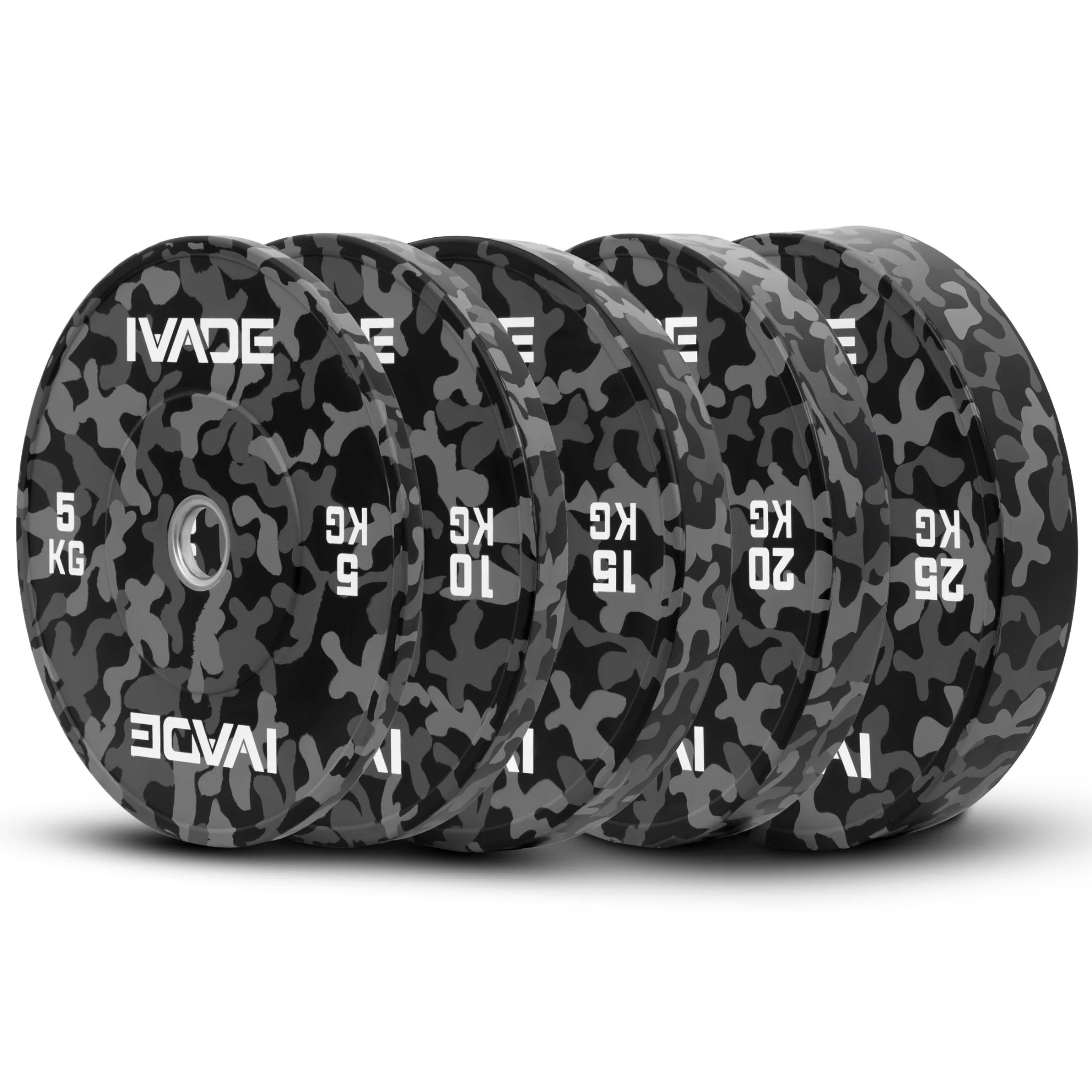 แผ่นน้ำหนัก 5-25กิโล x 2 แผ่น FB BUMPER (รูขนาด 2 นิ้ว) รุ่น FB - Grey - 10 KG