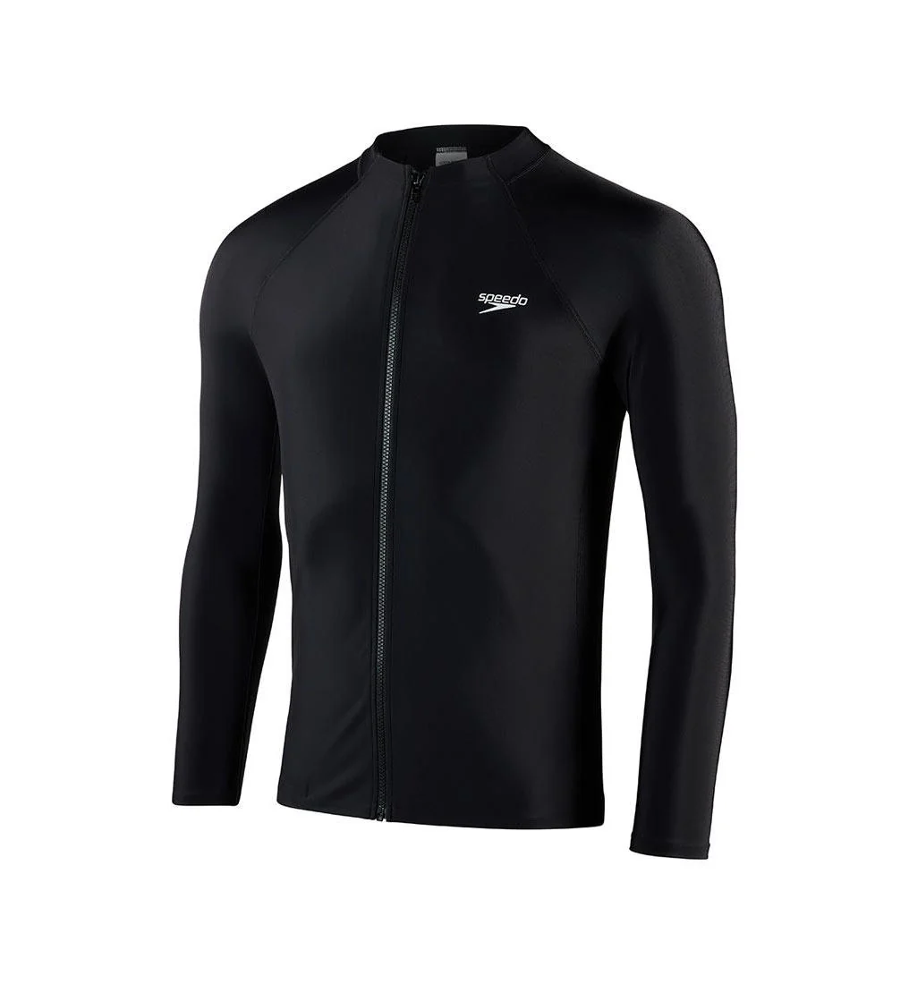 SPEEDO  Zip Long Sleeve Men's Rashguard - Black - 2XL (UK SIZE)