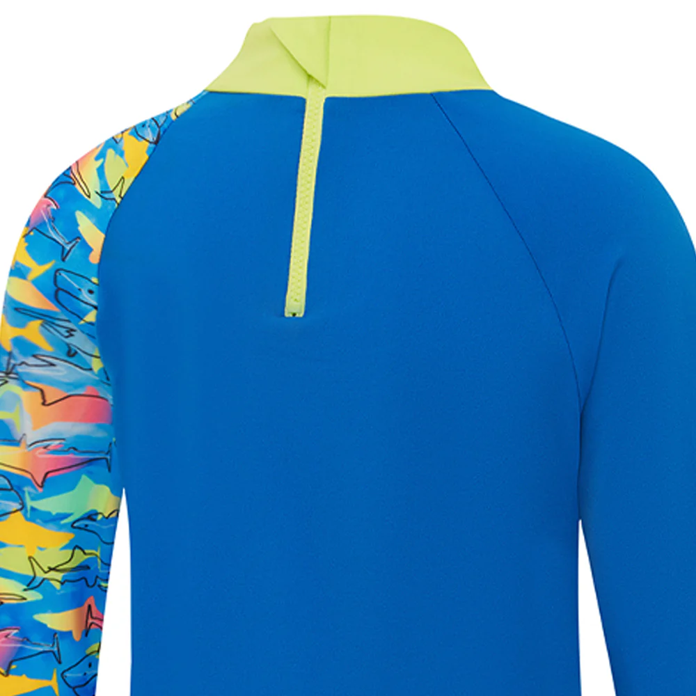 SPEEDO Under The Sea Long Sleeve Boys Rashguard - Blue - 2 YEARS