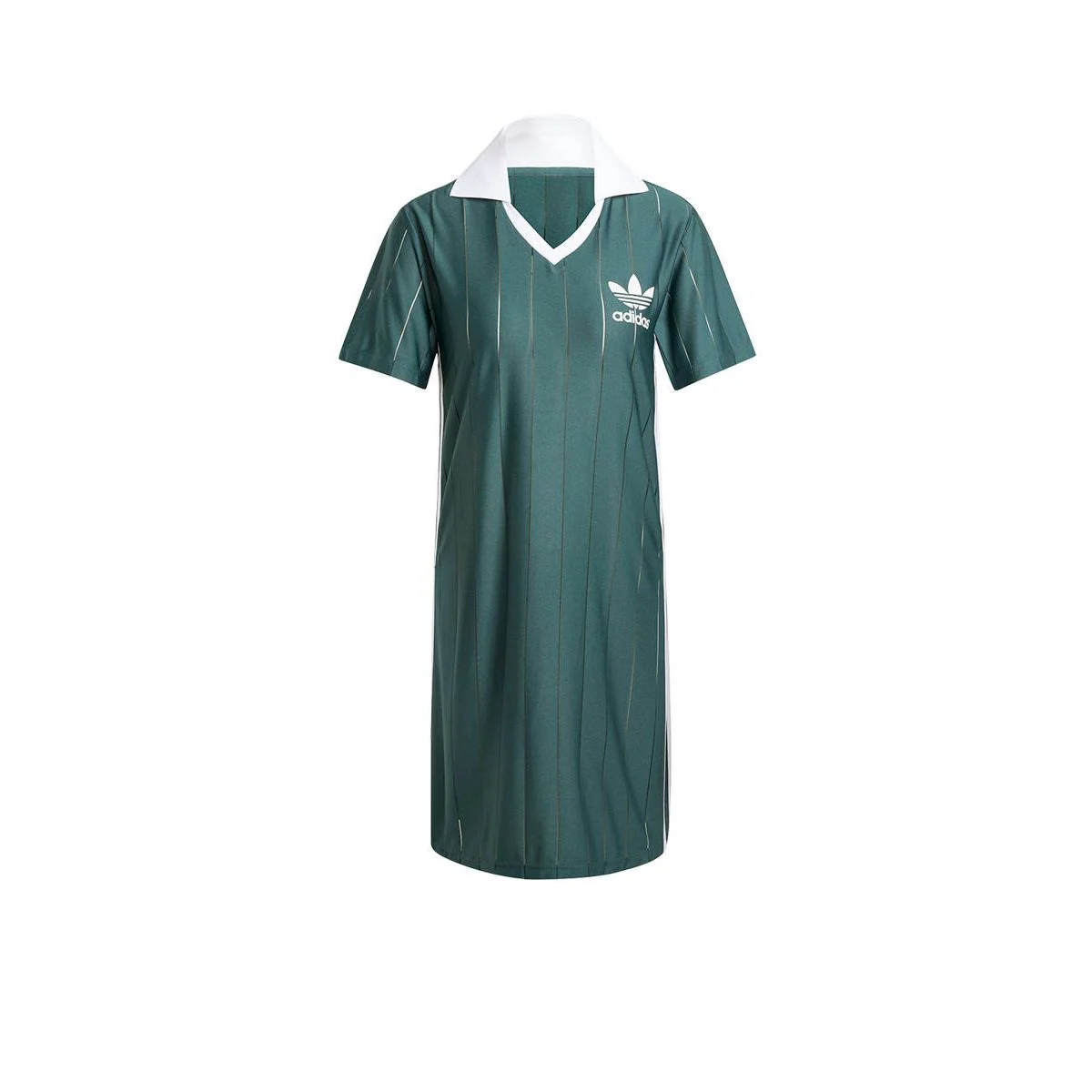 Adidas Originals Adicolor 3-Stripes Pinstripe Women's Dress — цвет зеленый, размер L (азиатский размер)