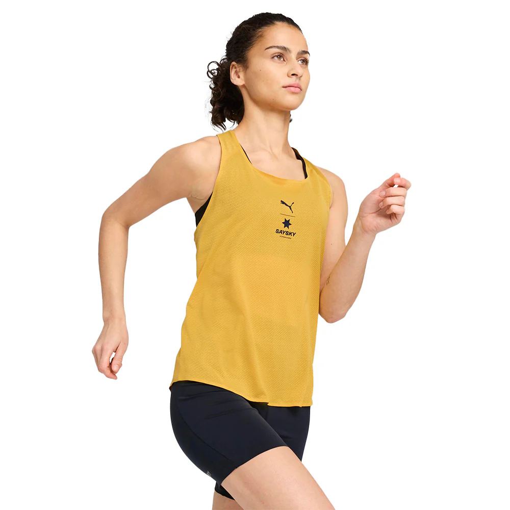 PUMA x SAYSKY Women's Running Tank - Yellow - L (UK SIZE)