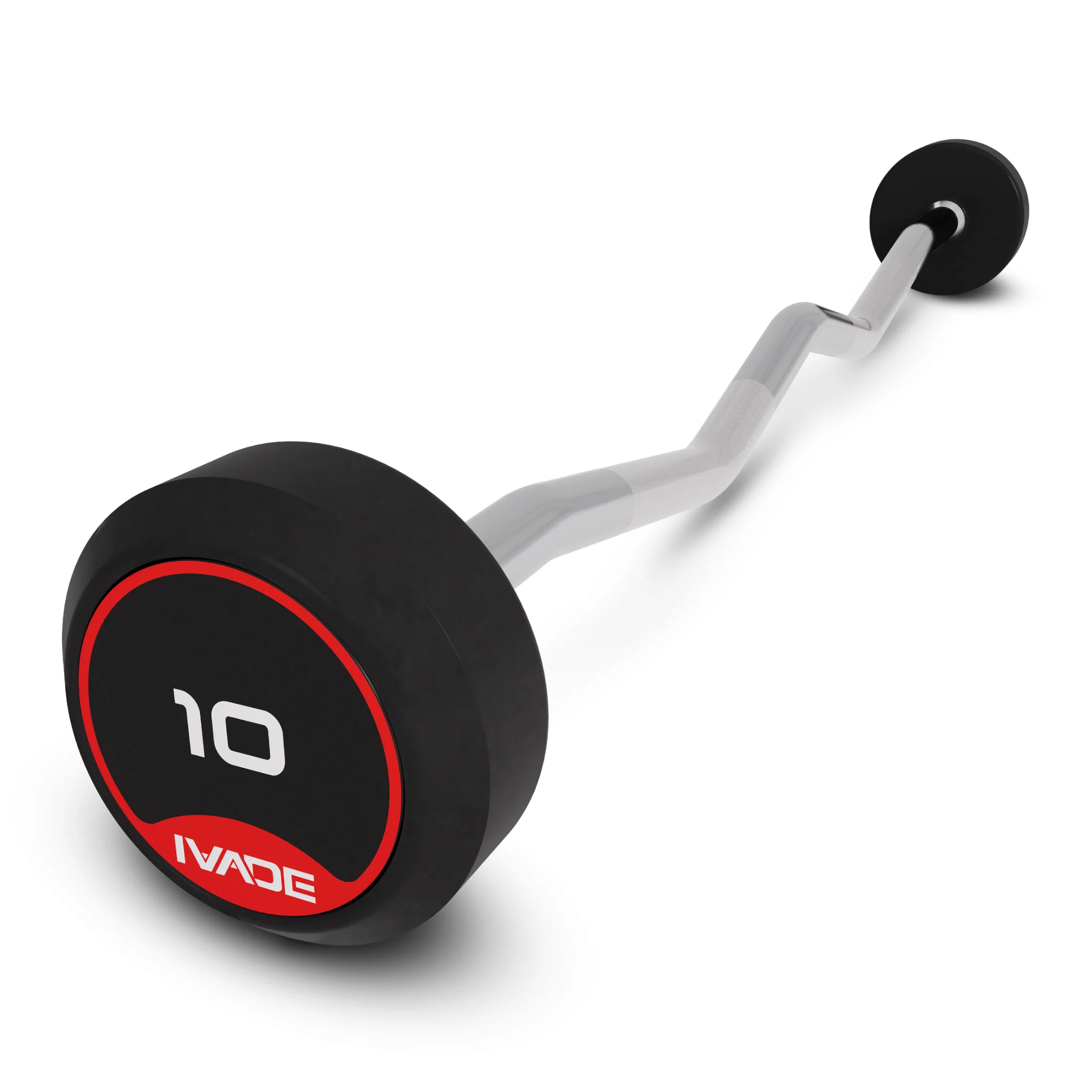 บาร์เบล แกนหยัก EZ หุ้มยาง IVADE - Black - 10KG
