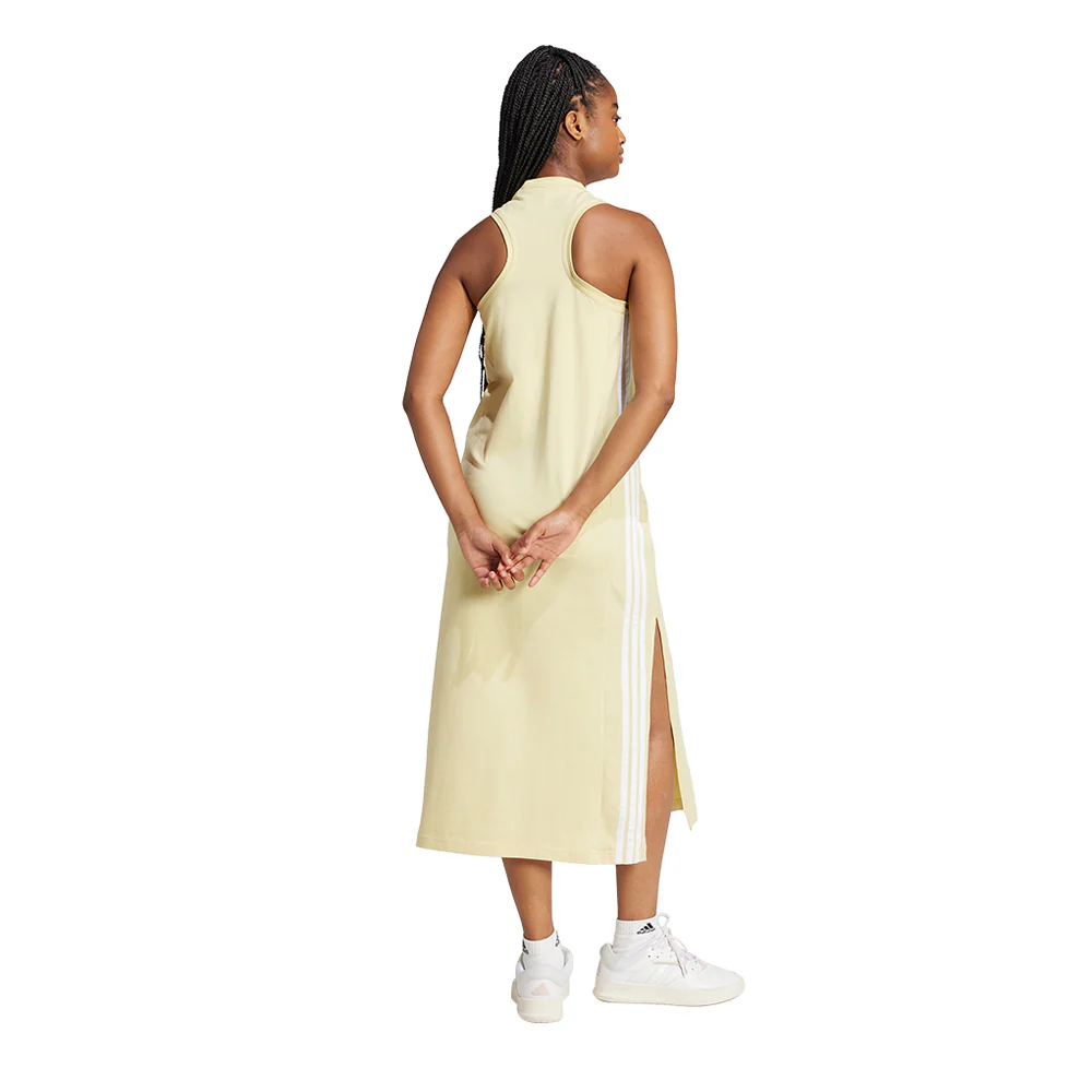 ADIDAS Essentials 3-Stripes Long Racerback Women's Dress - Yellow - L (ASIAN SIZE)