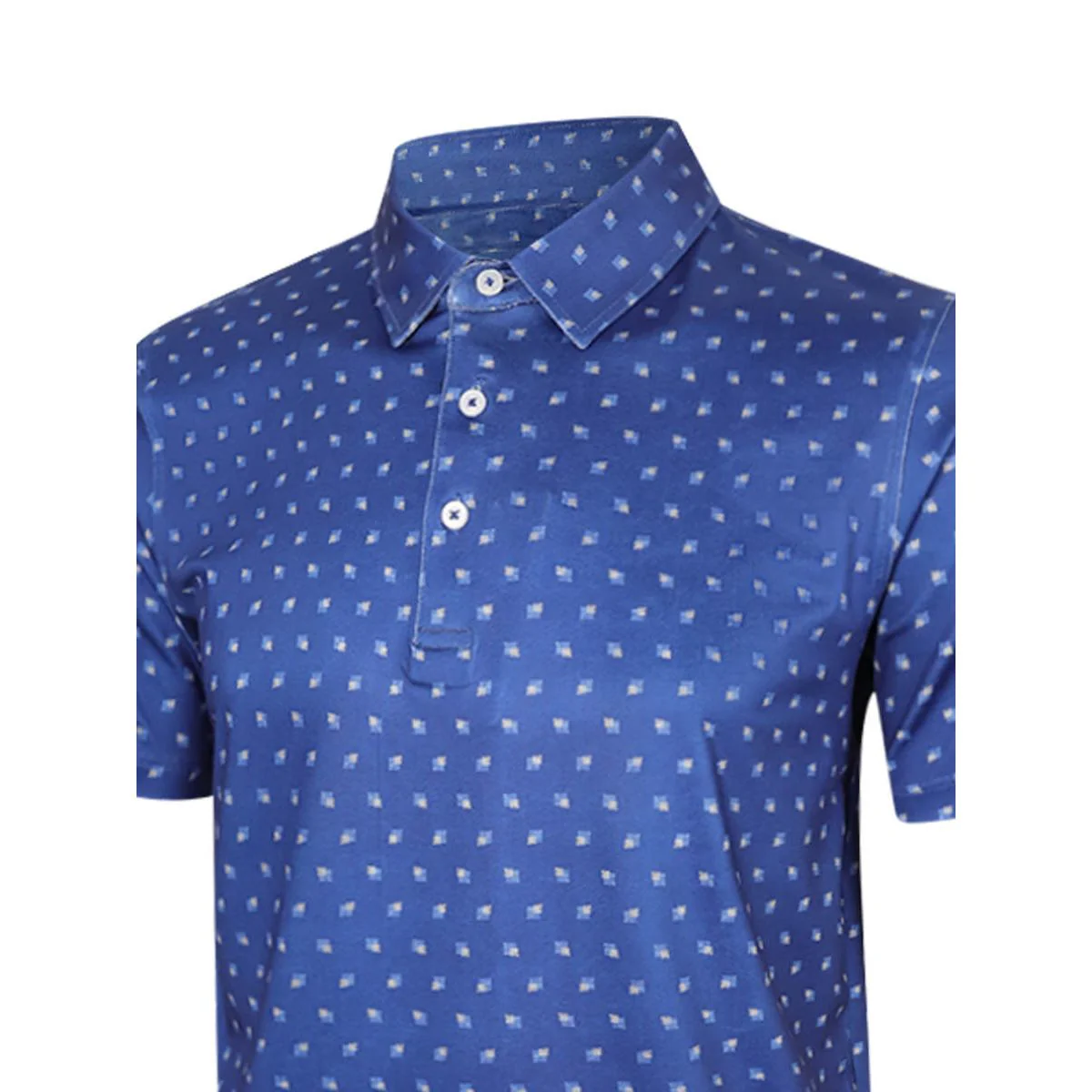 9NINE N24GOPOM07 Men's Golf Polo Shirt - Blue - 2XL (US SIZE)