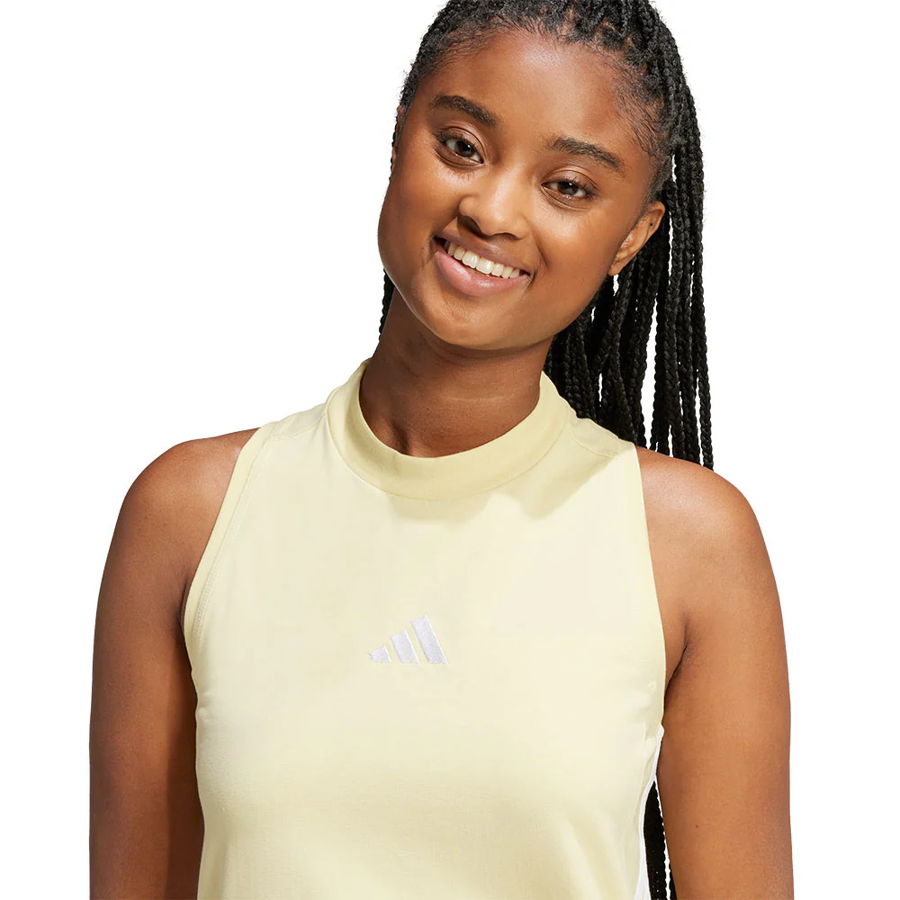ADIDAS Essentials 3-Stripes Long Racerback Women's Dress - Yellow - L (ASIAN SIZE)
