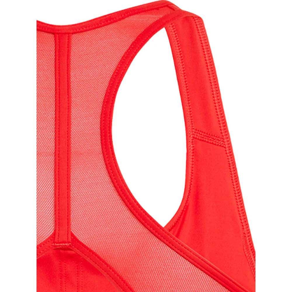 Женский спортивный топ Adidas Powerreact Train Medium-Support 3-Stripes — цвет красный, 2XL AA-B