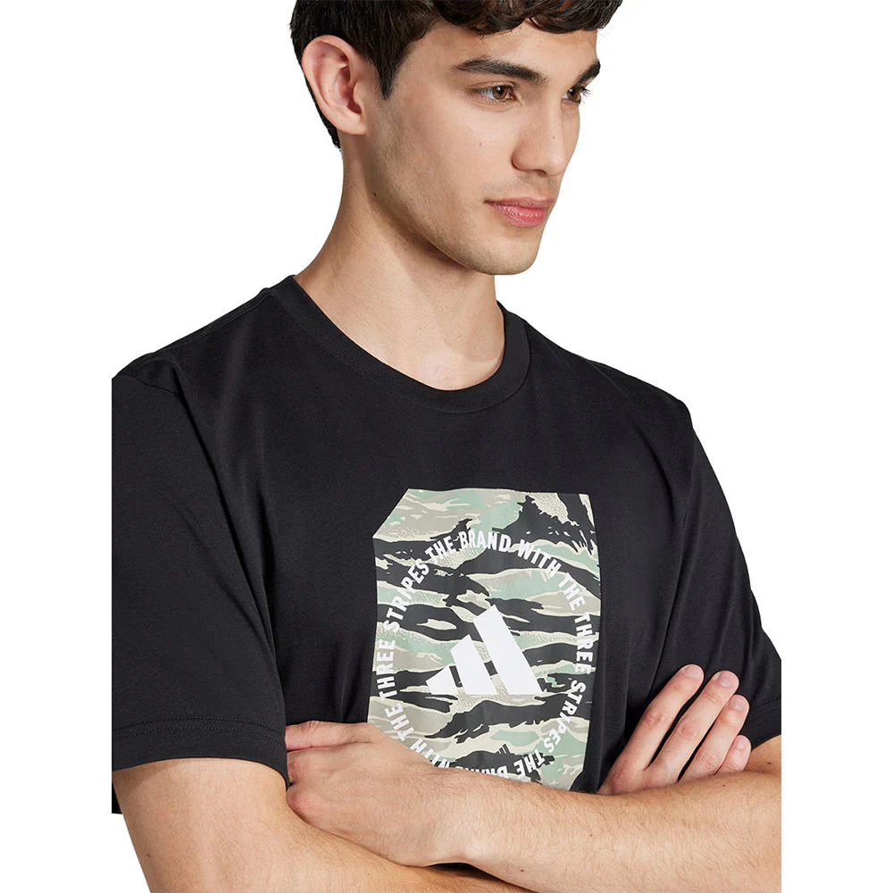 ADIDAS Camo Shape Graphic Men's T-Shirt - Black - 2XL (ASIAN SIZE)
