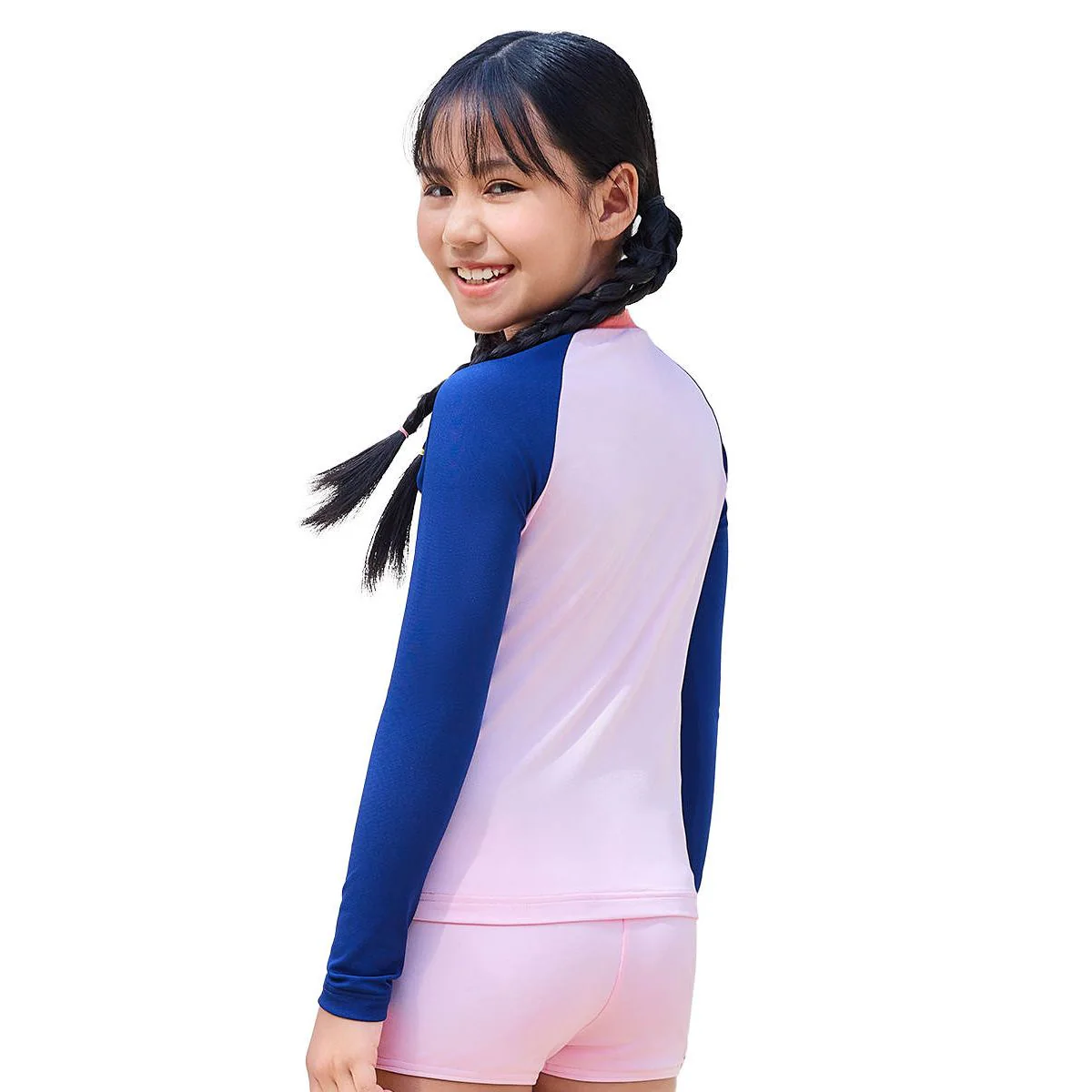 SPEEDO Heart Cerulean Long Sleeve Girls Rashguard - Blue - 11-12 YEARS