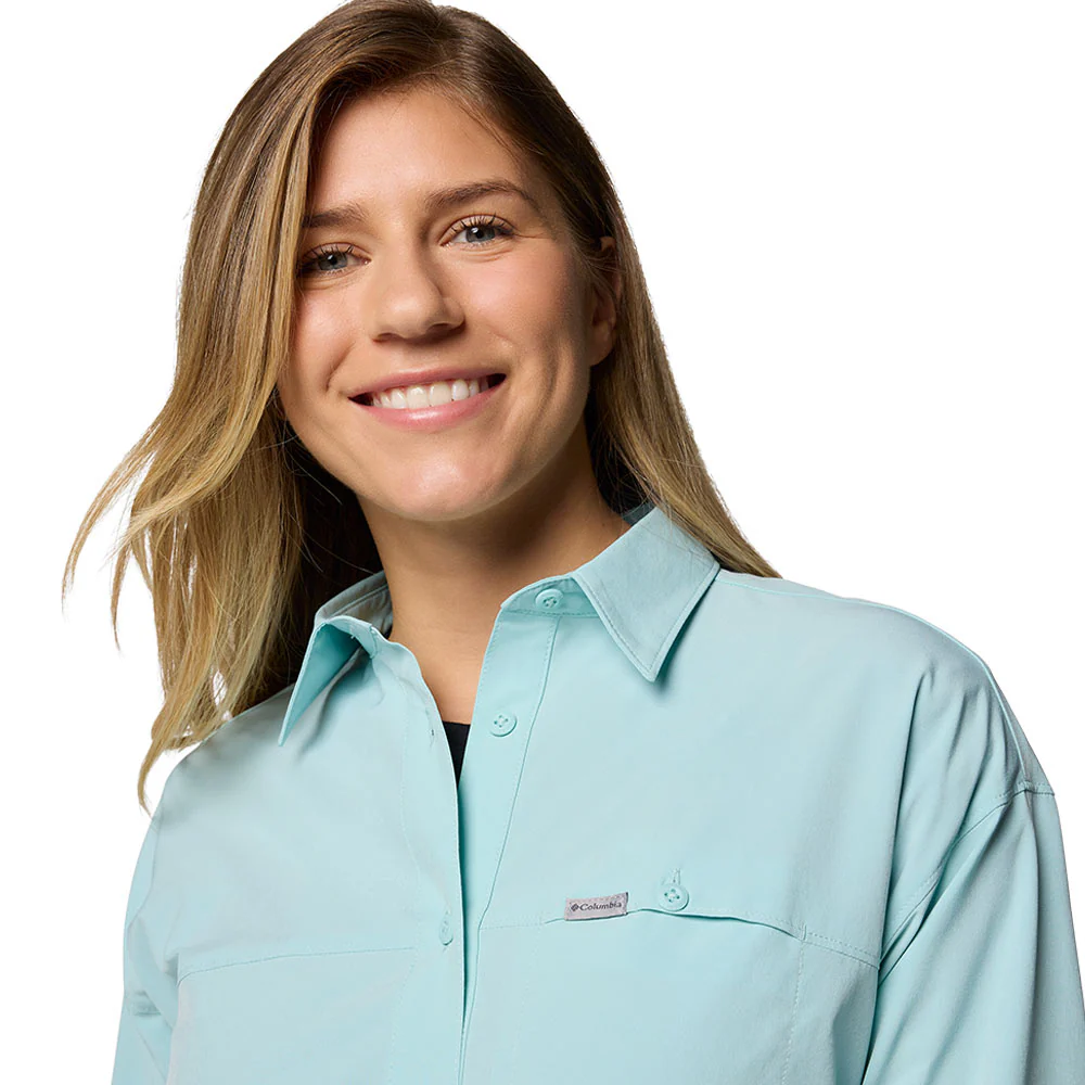 COLUMBIA Boundless Trek™ II Long Sleeve Women's Hiking Shirt - Blue - L (US SIZE)
