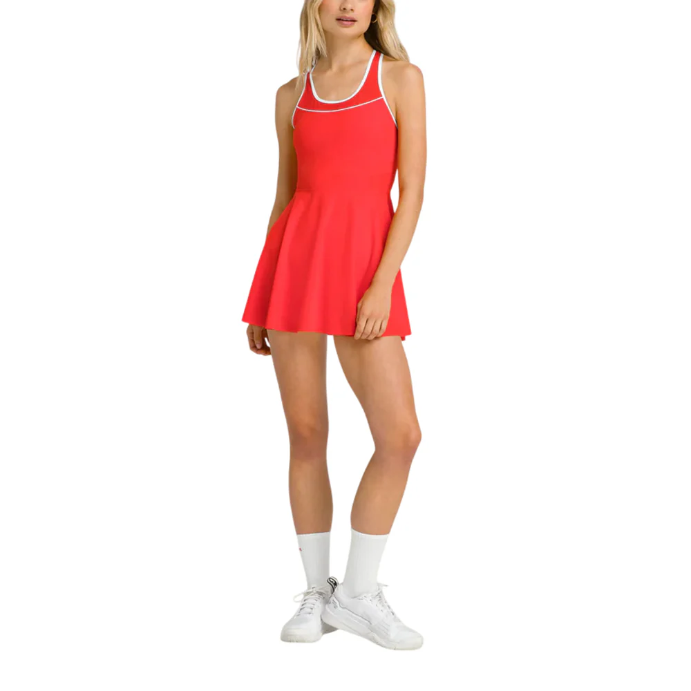 WILSON Tour Perforated Women's Tennis Dress - Red - M