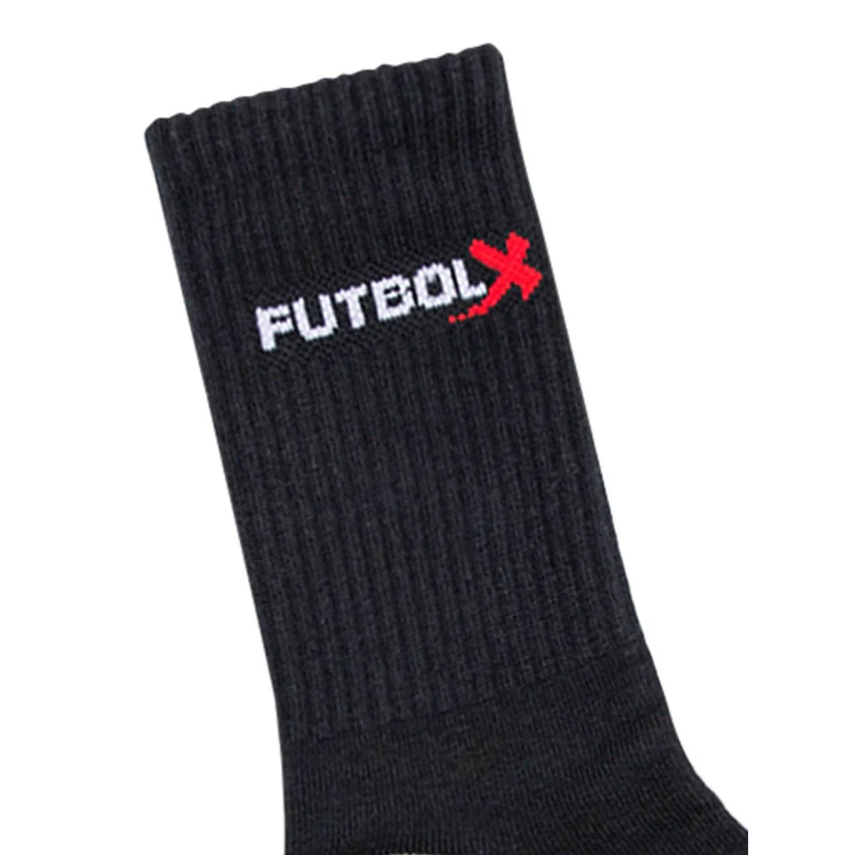 FUTBOLX Anti Slip Crew Unisex Football Socks - Black - ONE SIZE