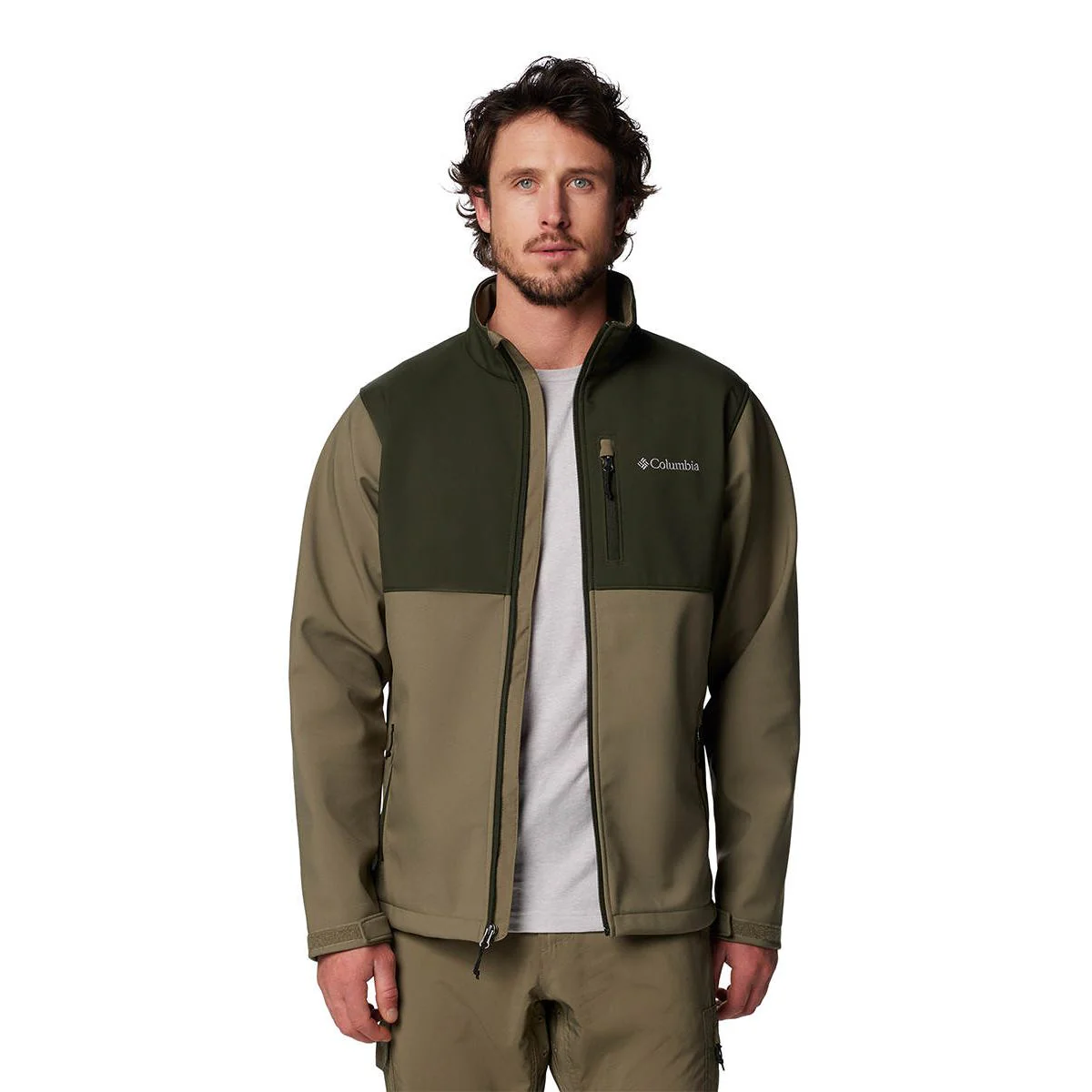 Мужская куртка Columbia Ascender™ Softshell — цвет зеленый, размер 2XL (американский размер)