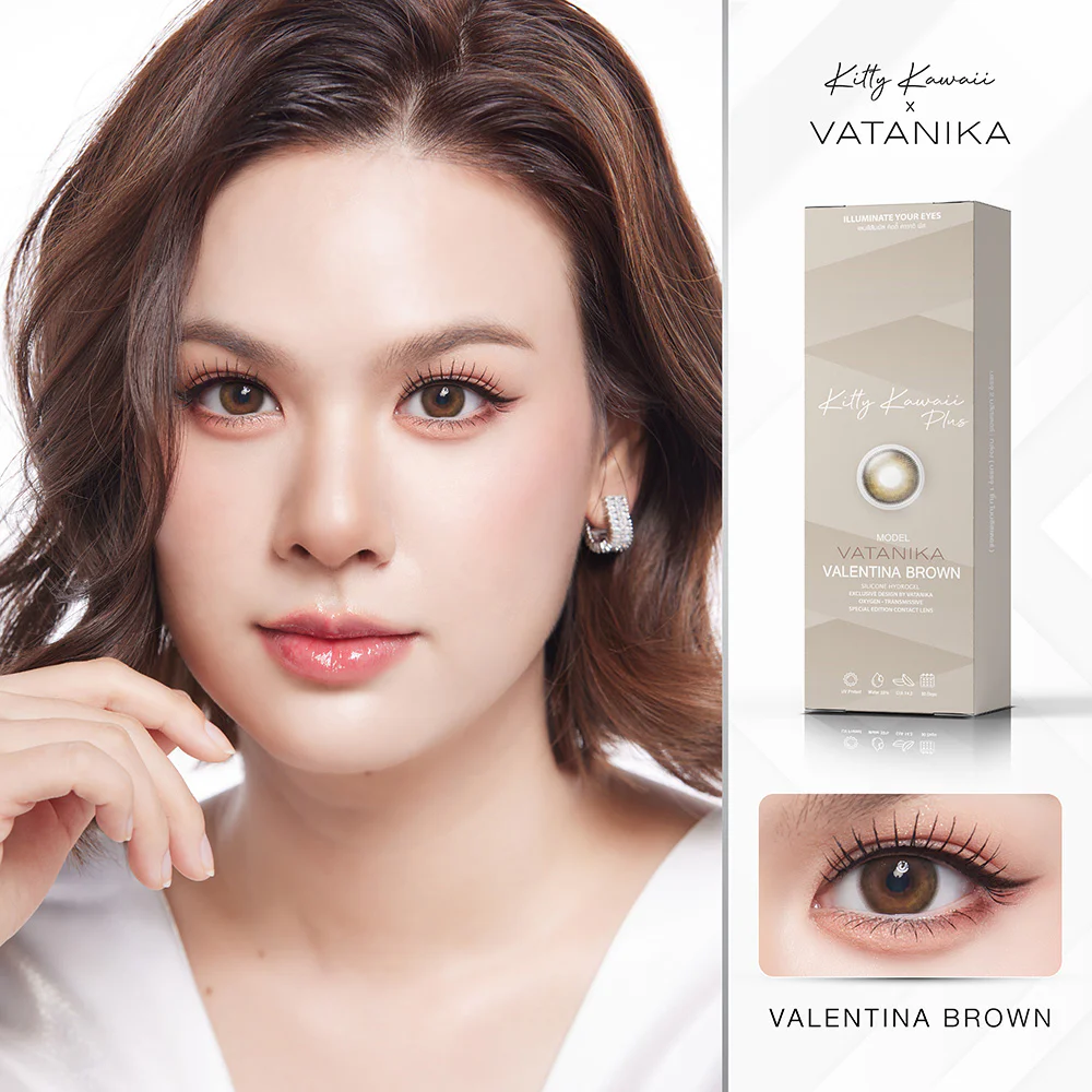 Kitty Kawaii Plus Contact Lens Vatanika Valentina Brown [1 Pair]