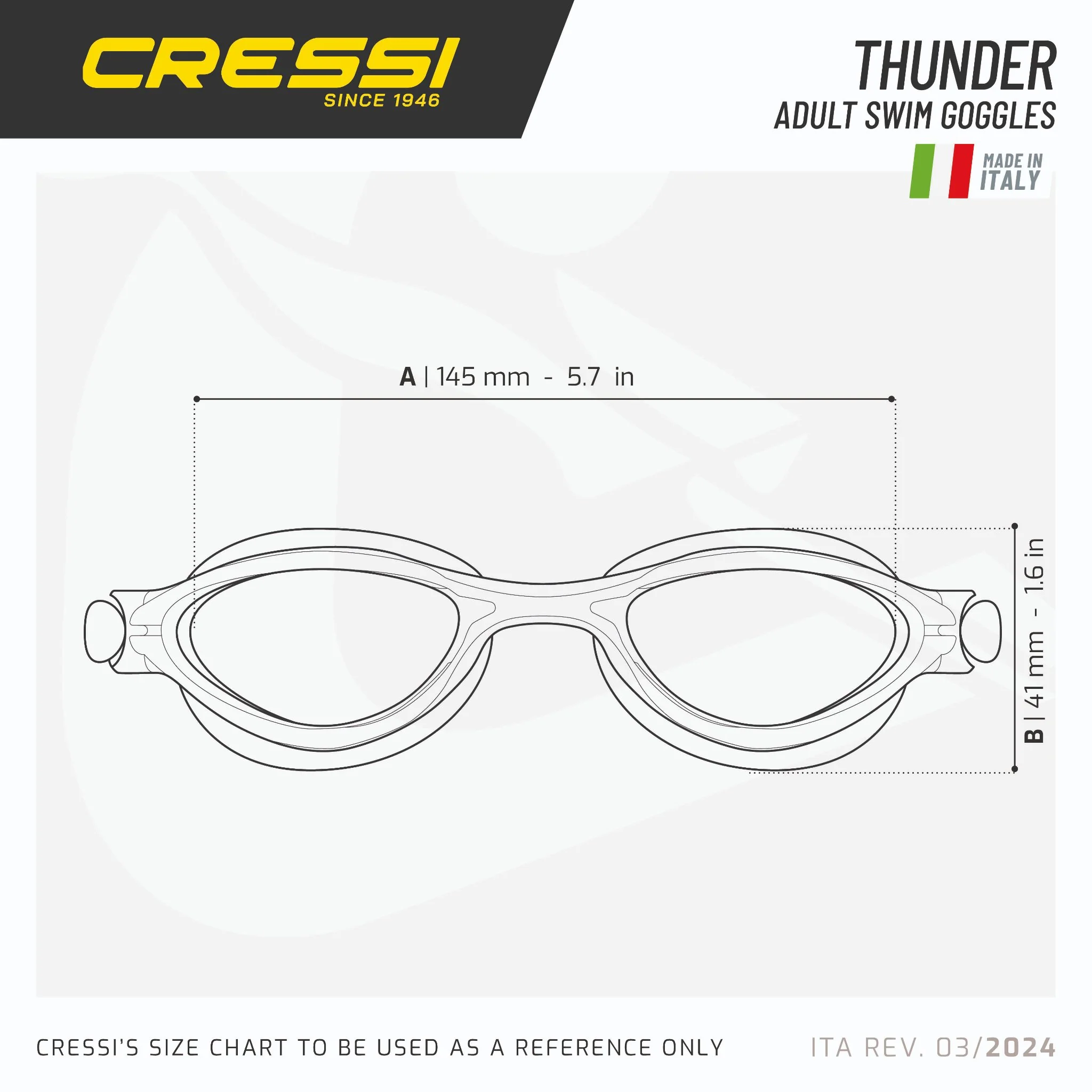 CRESSI Thunder Goggles - Multi color - One Size - Black