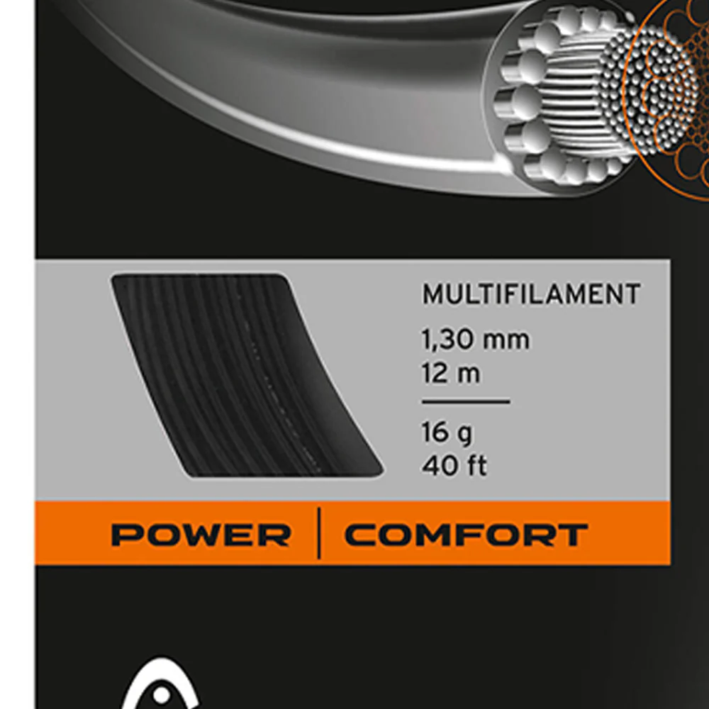 HEAD Velocity MLT Set 16 Tennis String - Black - ONE SIZE