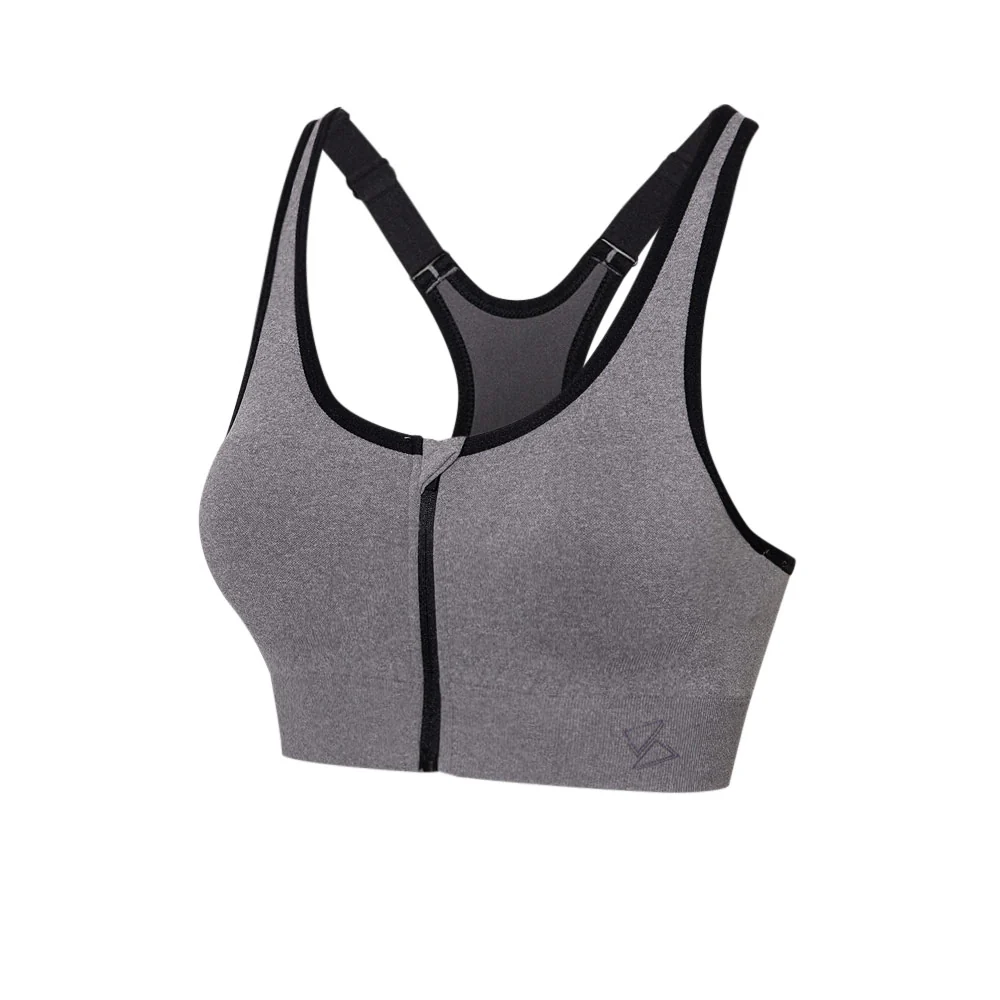 SPIKE Grey Women's Running Sports Bra - Grey - 2XL
