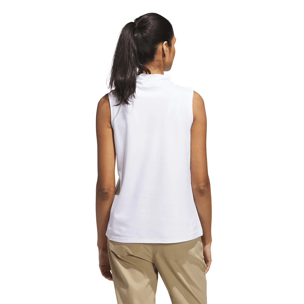 ADIDAS Ultimate365 Sleeveless Mock Neck Women's Golf Shirt - White - L (ASIAN SIZE)
