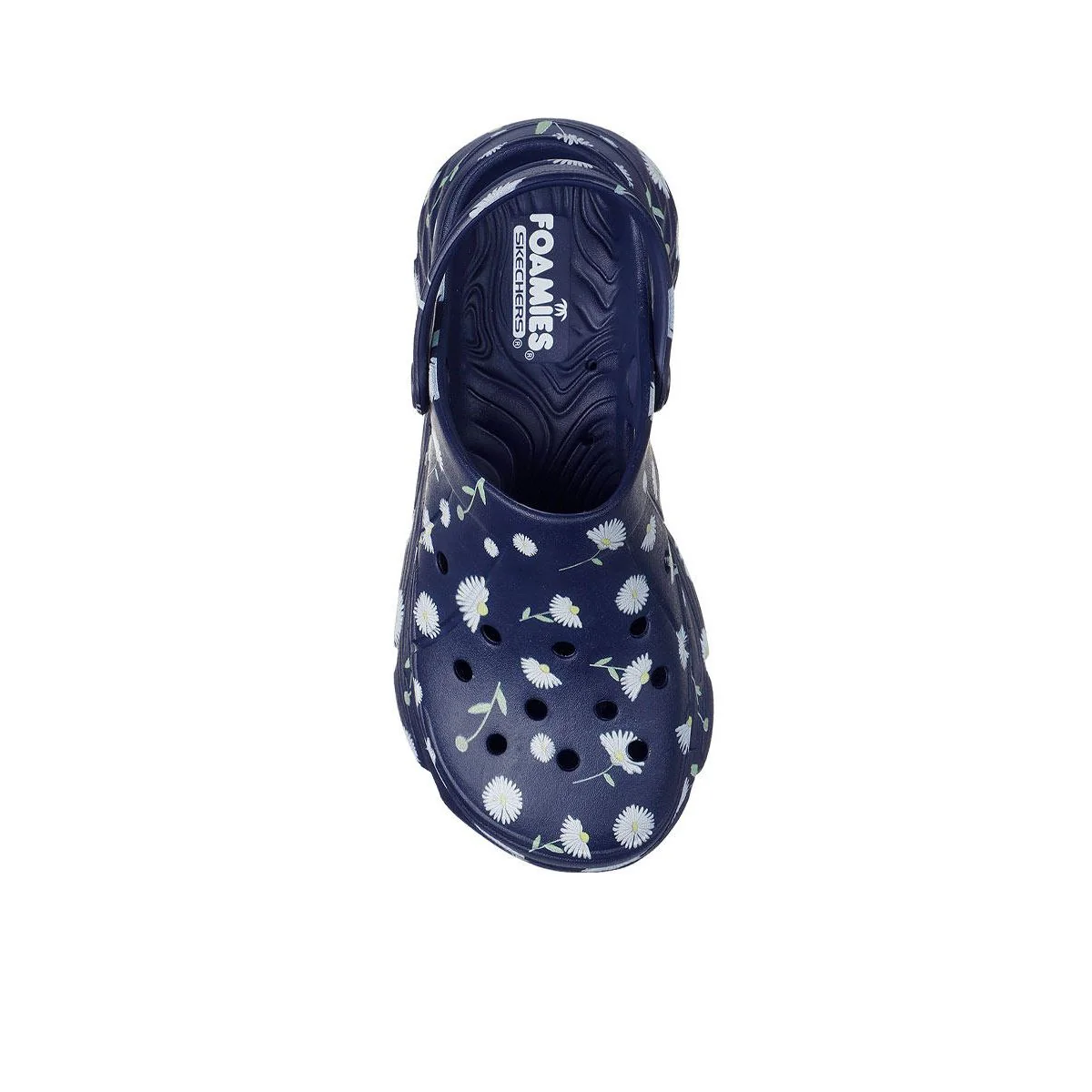 SKECHERS Max Cushioning Foamies - Daisies Women's Sandals - Blue - US 10