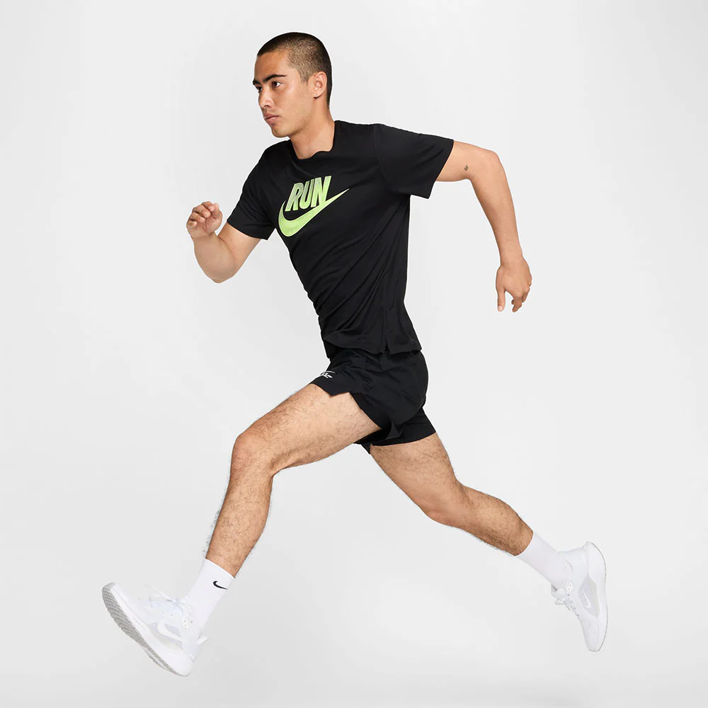 NIKE Miler Run Energy Men's Running T-Shirt - Black - L (ASIAN SIZE)