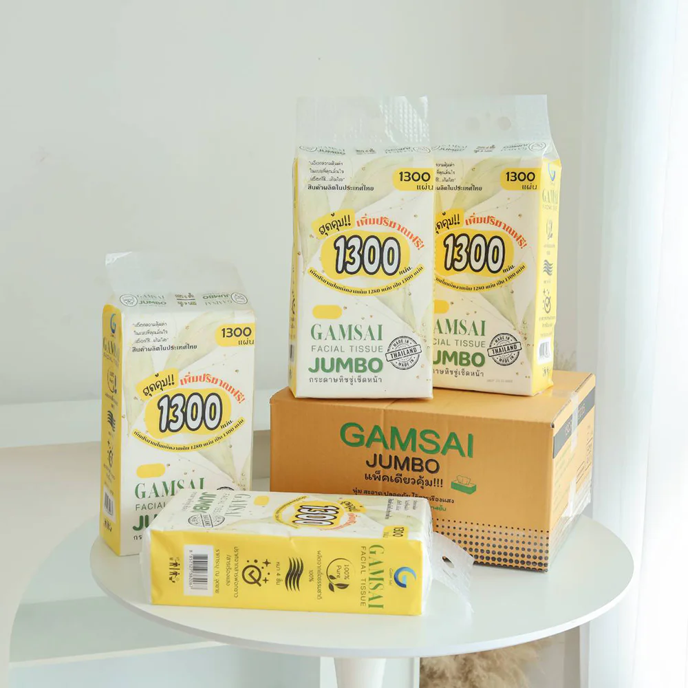 Gamsai Jumbo Facial Tissue 4 Layers 1300 Sheets