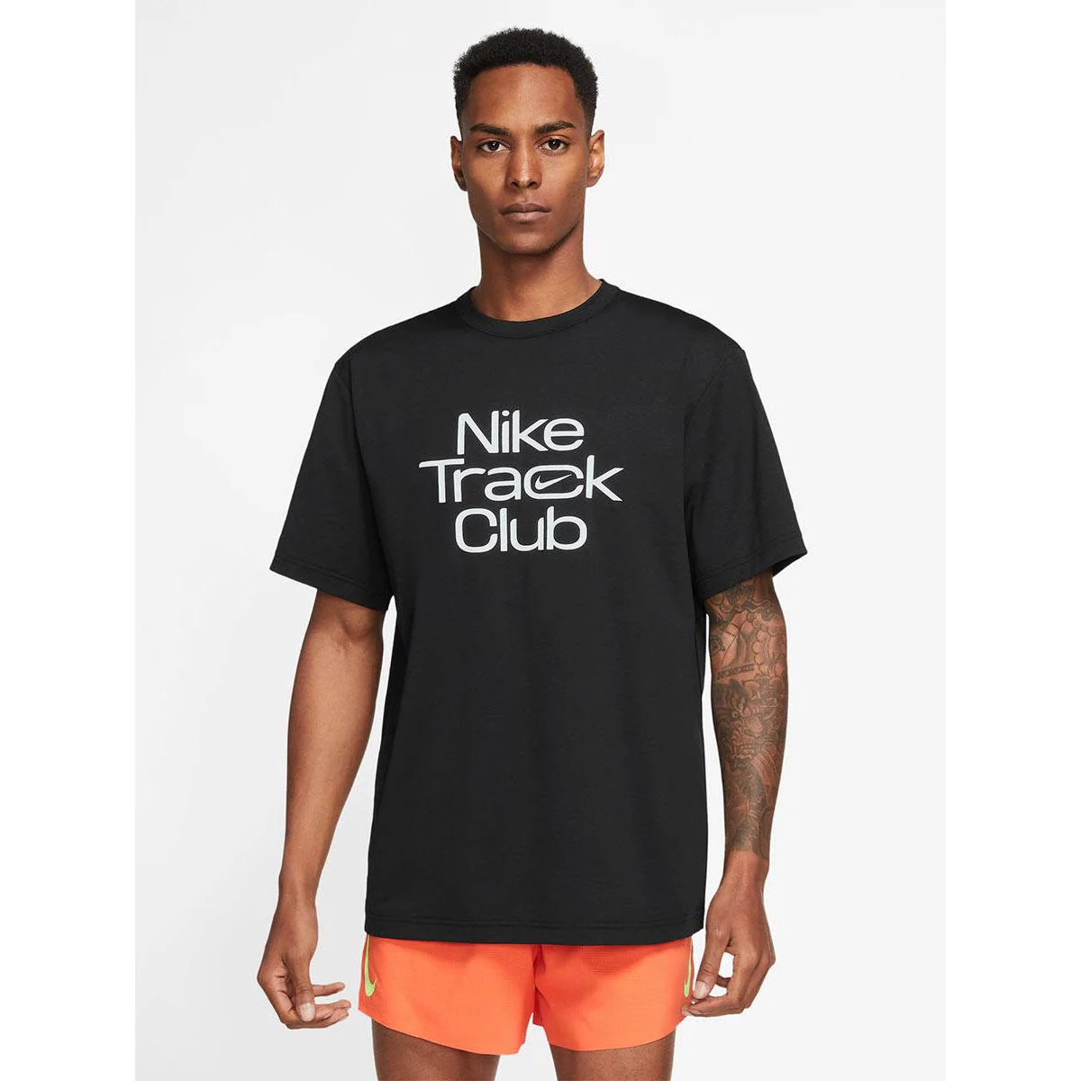 NIKE Track Club Men's Running T-Shirt - Black - L (US SIZE)