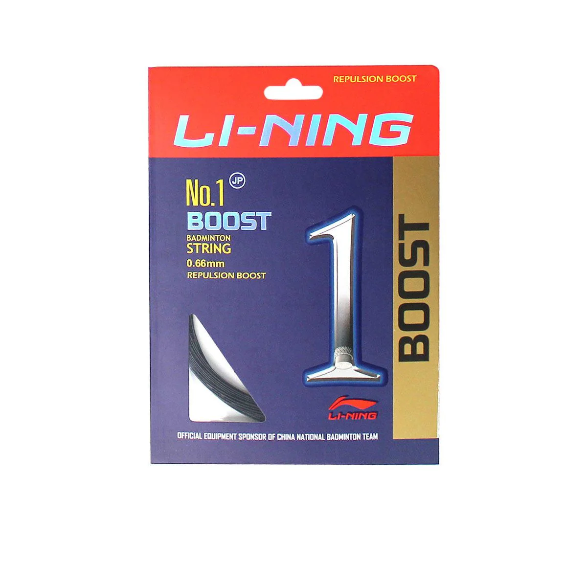 LI-NING No.1 Boost Badminton String - Black - ONE SIZE