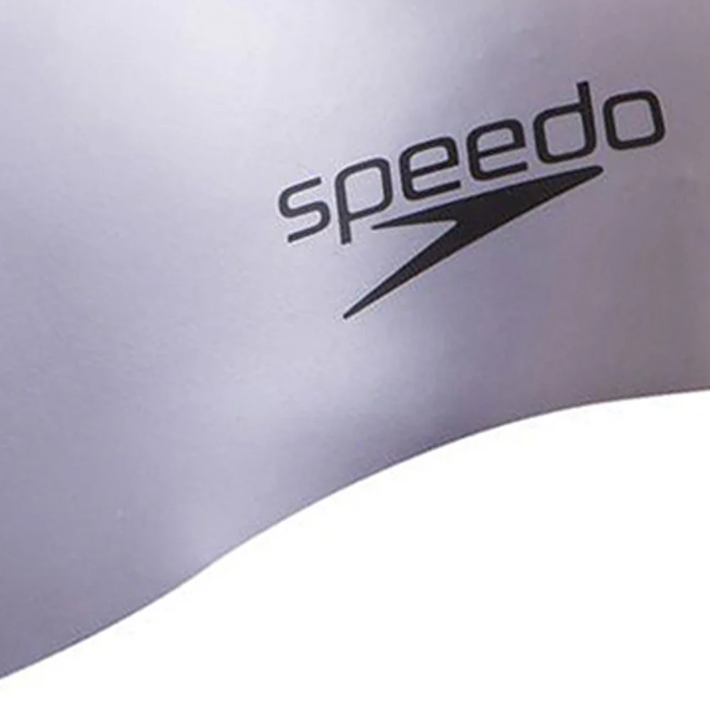 Кепка унисекс Speedo Plain Moulded Silicone Swimming — цвет серый, размер единый размер